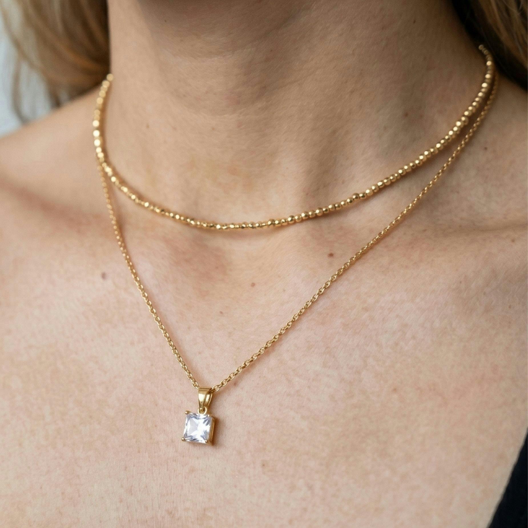 Shikaku Gold Stone Pendant Necklace , view 4 of 6
