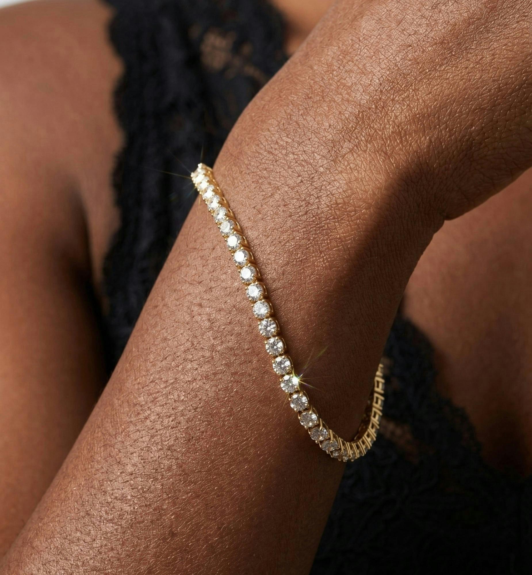 Shikaku Gold Stone Tennis Bracelet , view 2 of 5