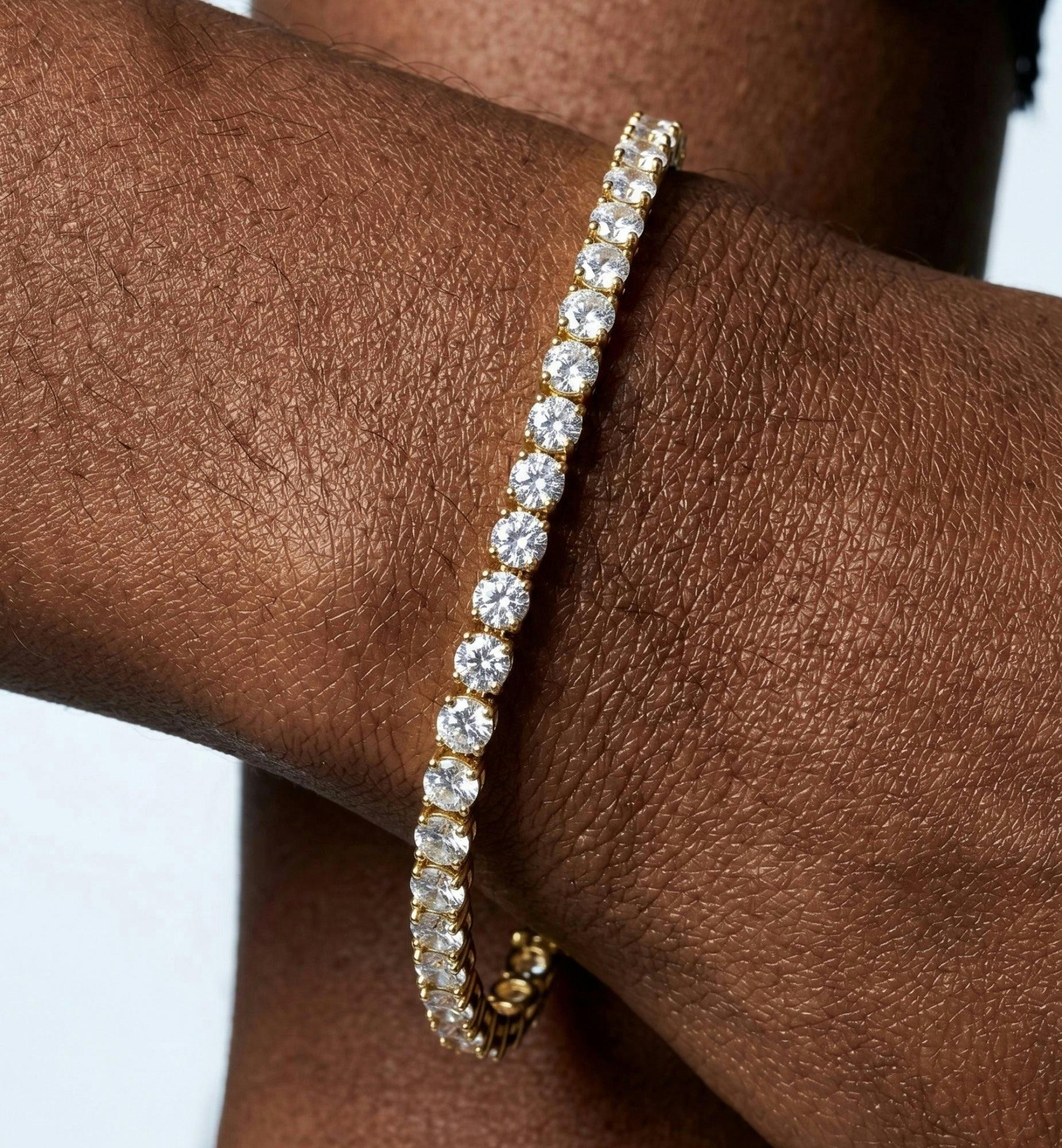 Shikaku Gold Stone Tennis Bracelet , view 4 of 5