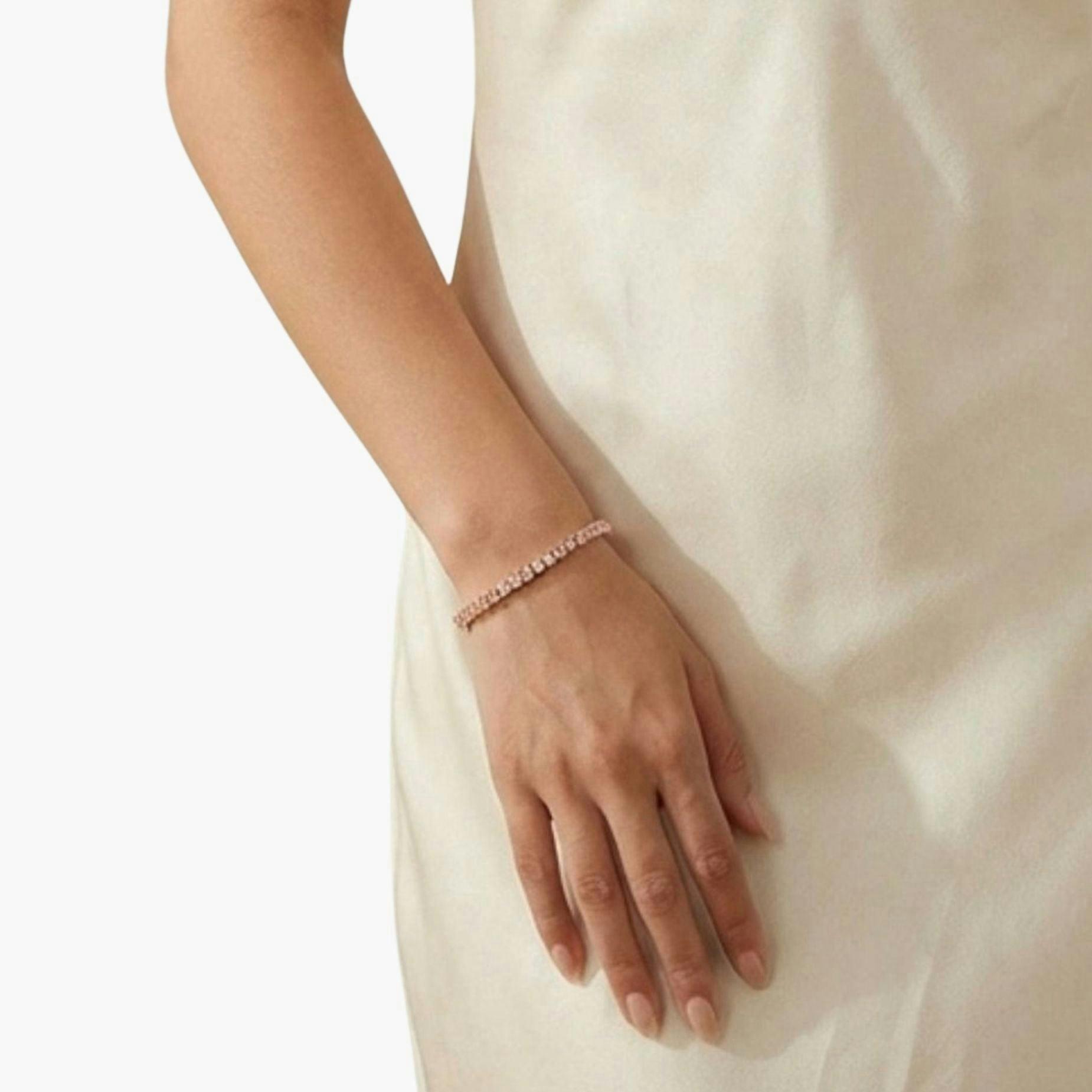 Shikaku Rose Gold Tennis Bracelet , view 2 of 5