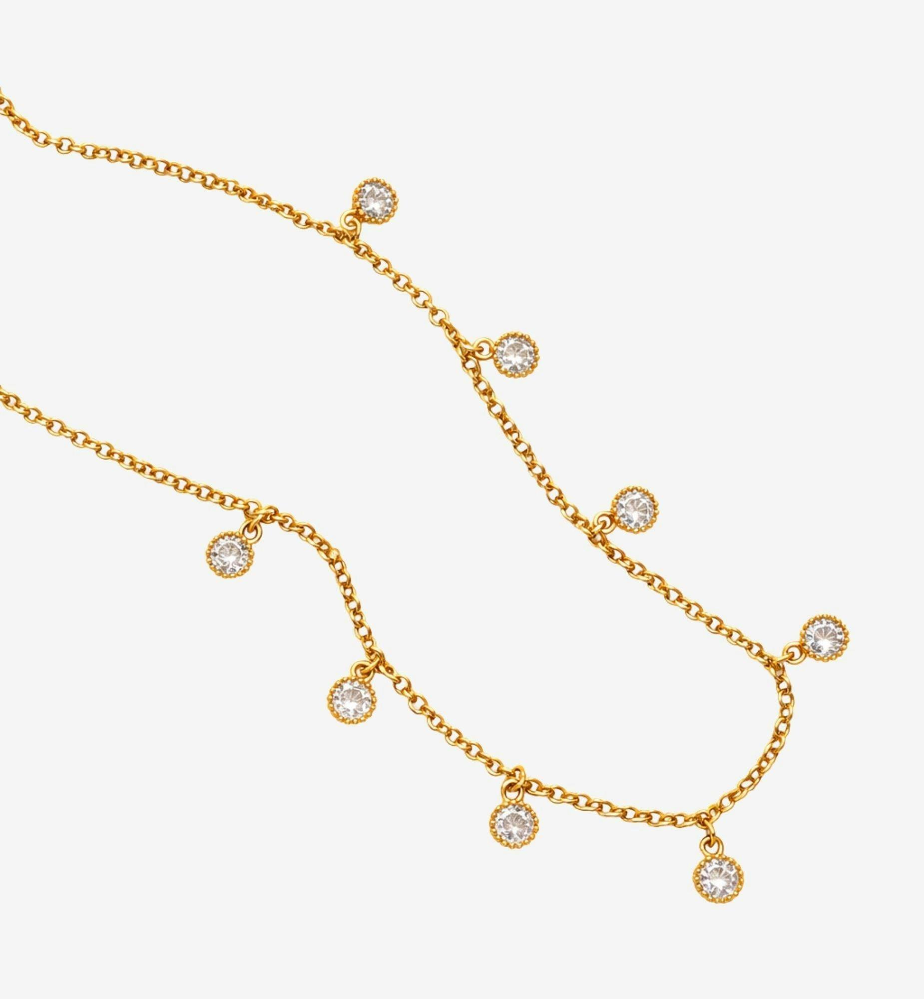 Enso Gold Circle Stone Necklace , view 3 of 5