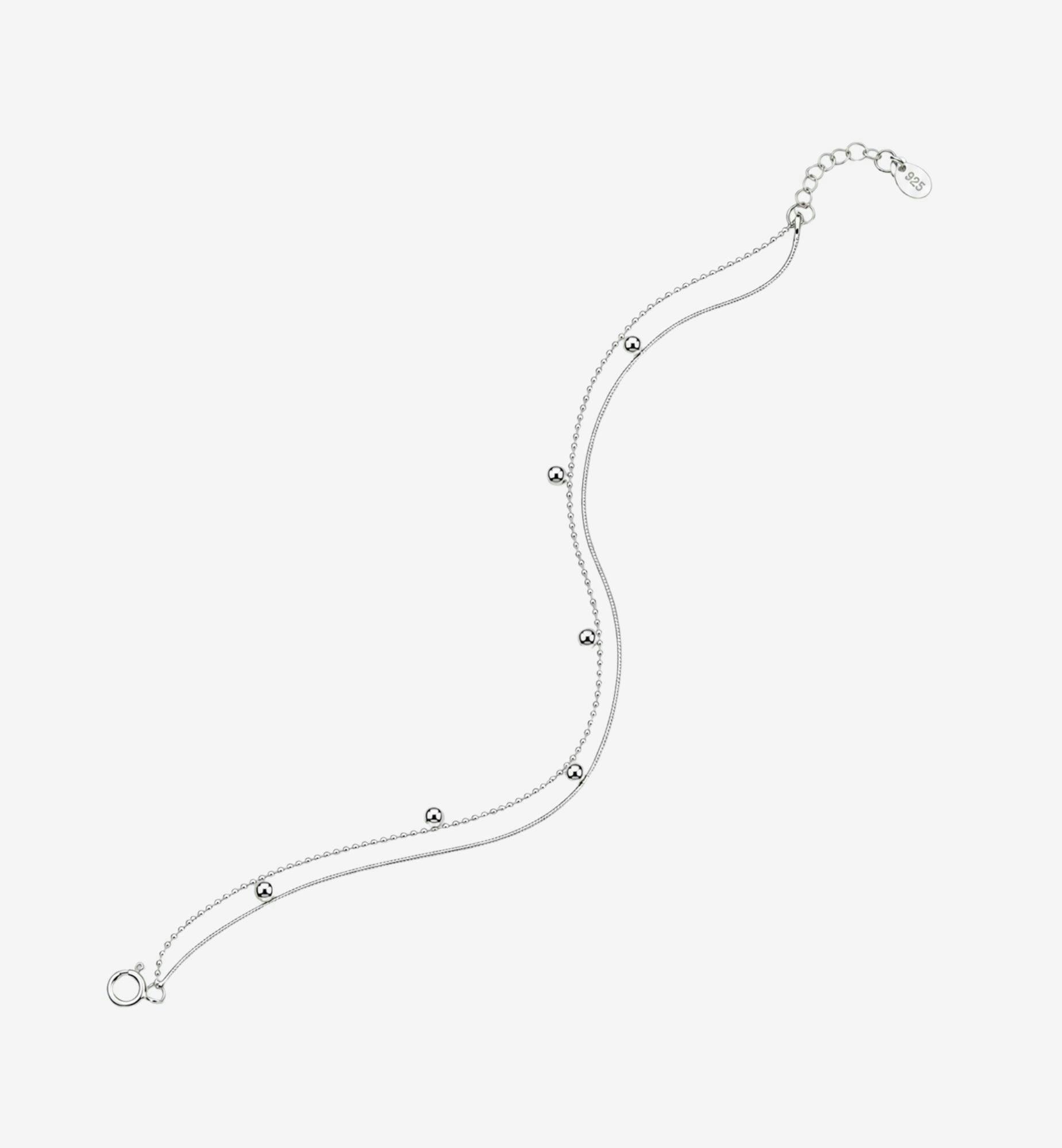 Enso 925 Silver Layered Chain Bracelet , view 3 of 6