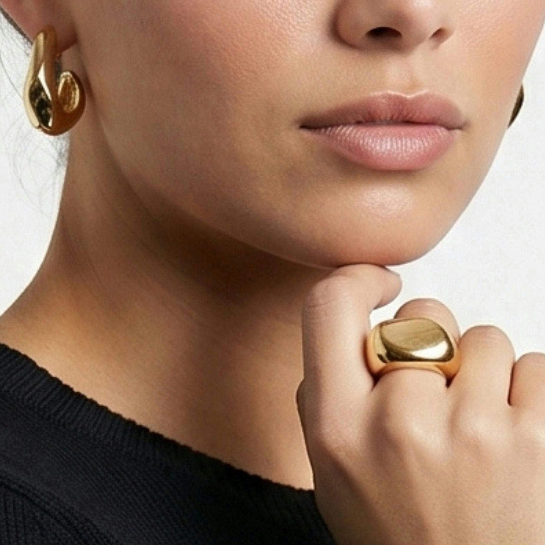 Nami Gold Hammered Ring , view 3 of 5