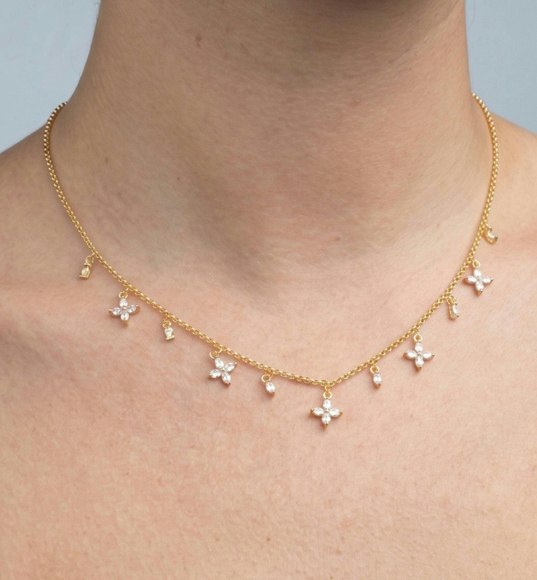 Kinmokusei Gold Floral Necklace , view 4 of 5