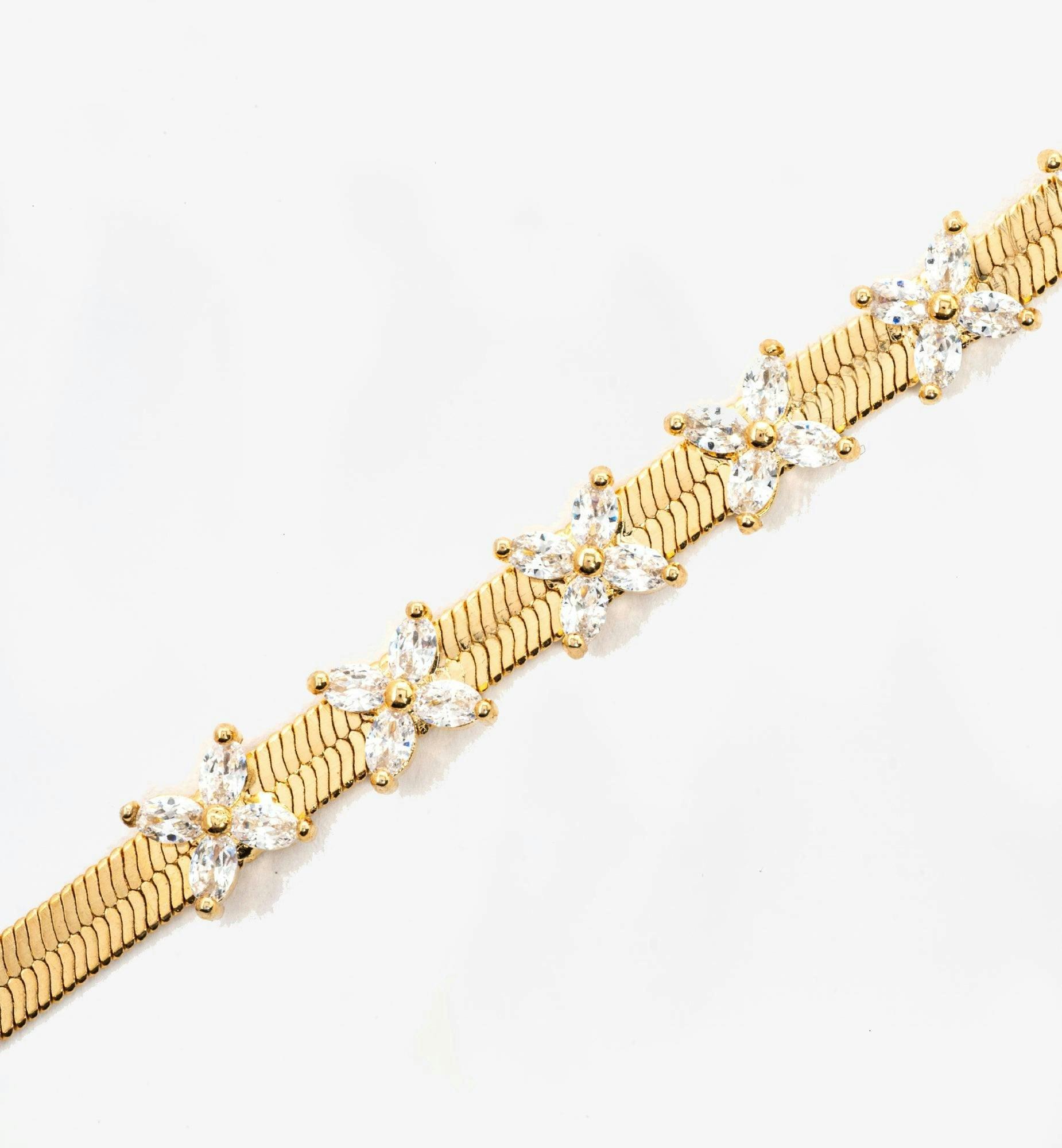 Kinmokusei Gold Chain Floral Necklace , view 5 of 6