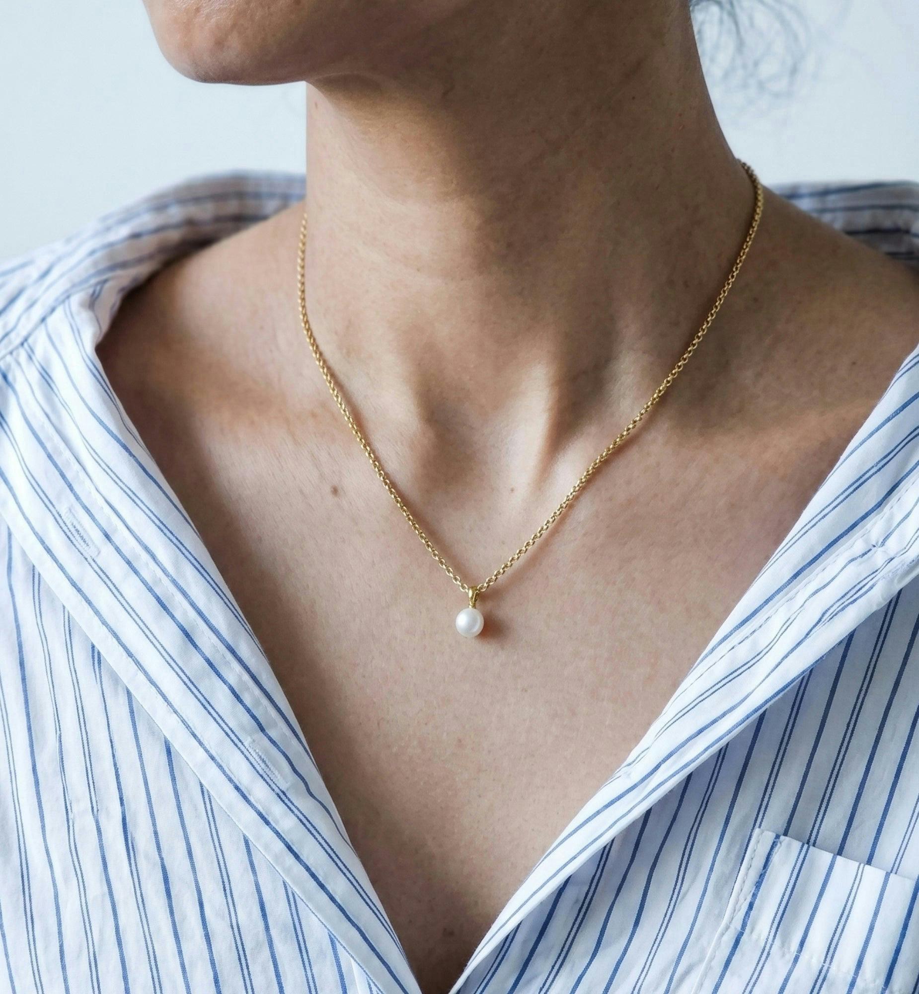 Shinju Gold Pearl Necklace , view 2 of 5