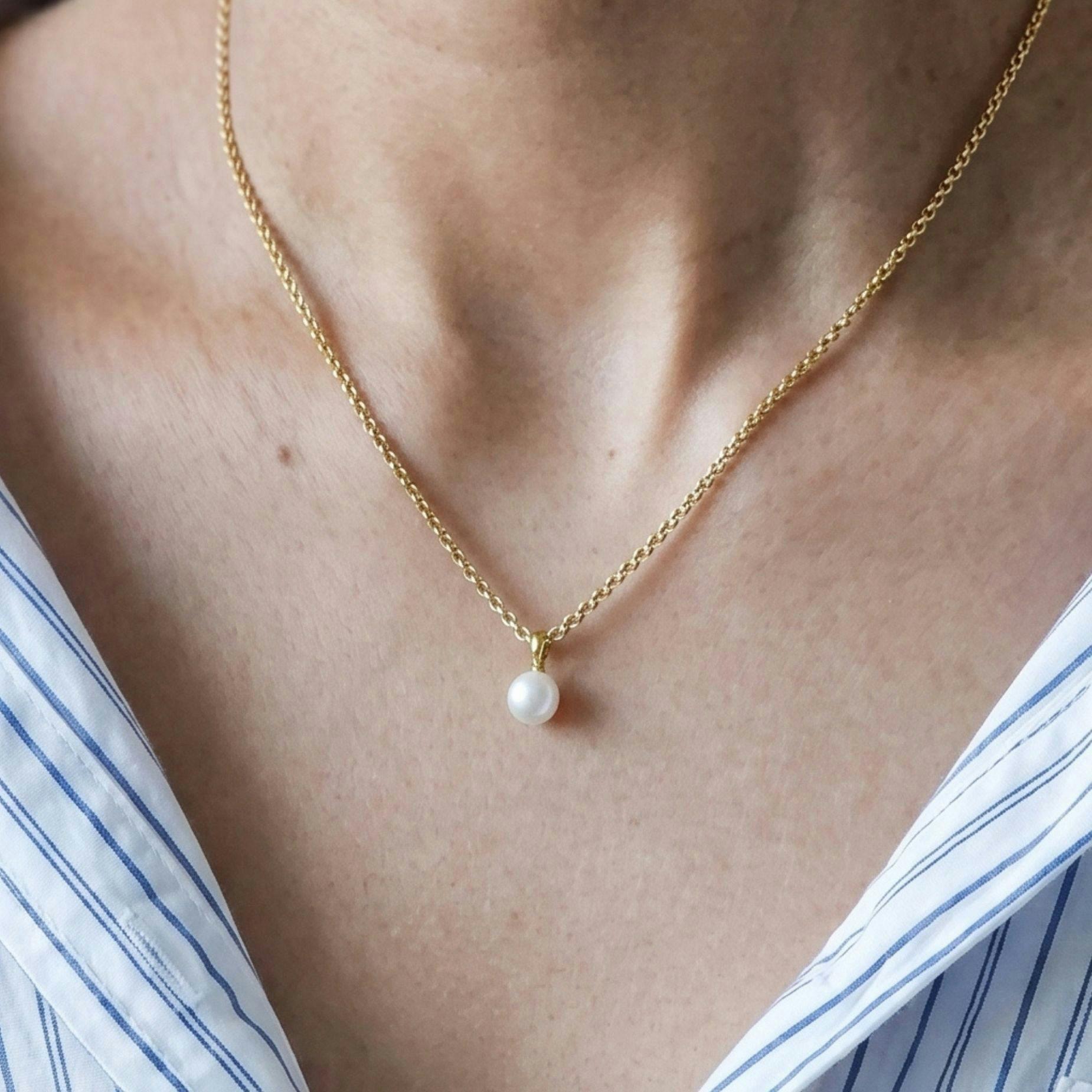 Shinju Gold Pearl Necklace , view 4 of 5
