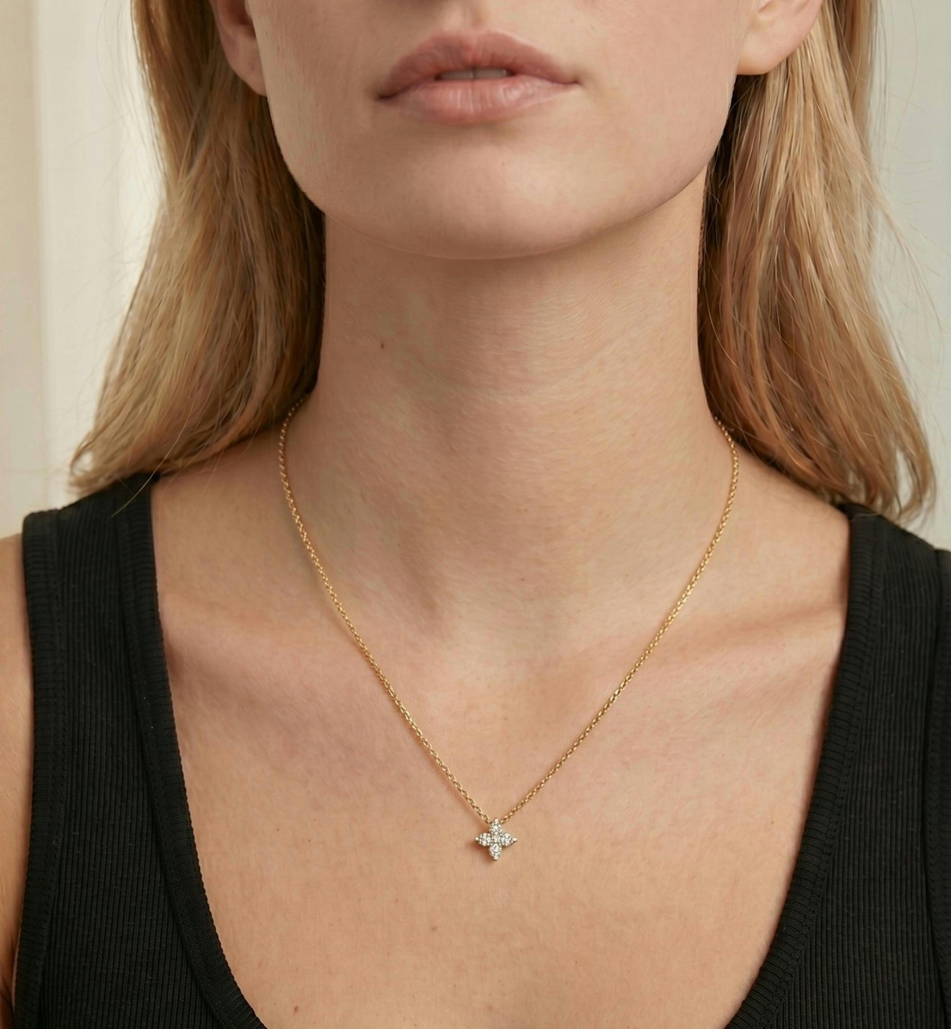Kinmokusei Gold Floral Pendant Necklace , view 2 of 5