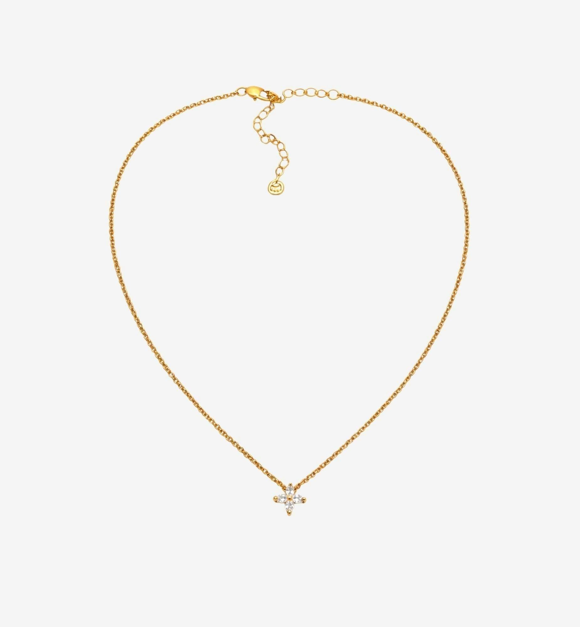 Kinmokusei Gold Floral Pendant Necklace , view 3 of 5