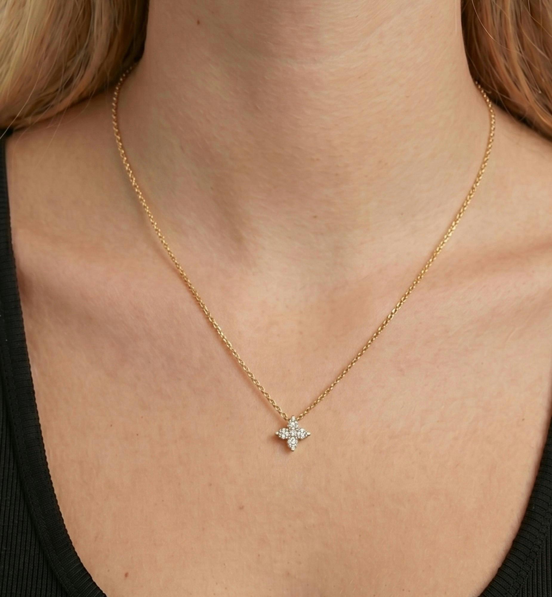 Kinmokusei Gold Floral Pendant Necklace , view 4 of 5