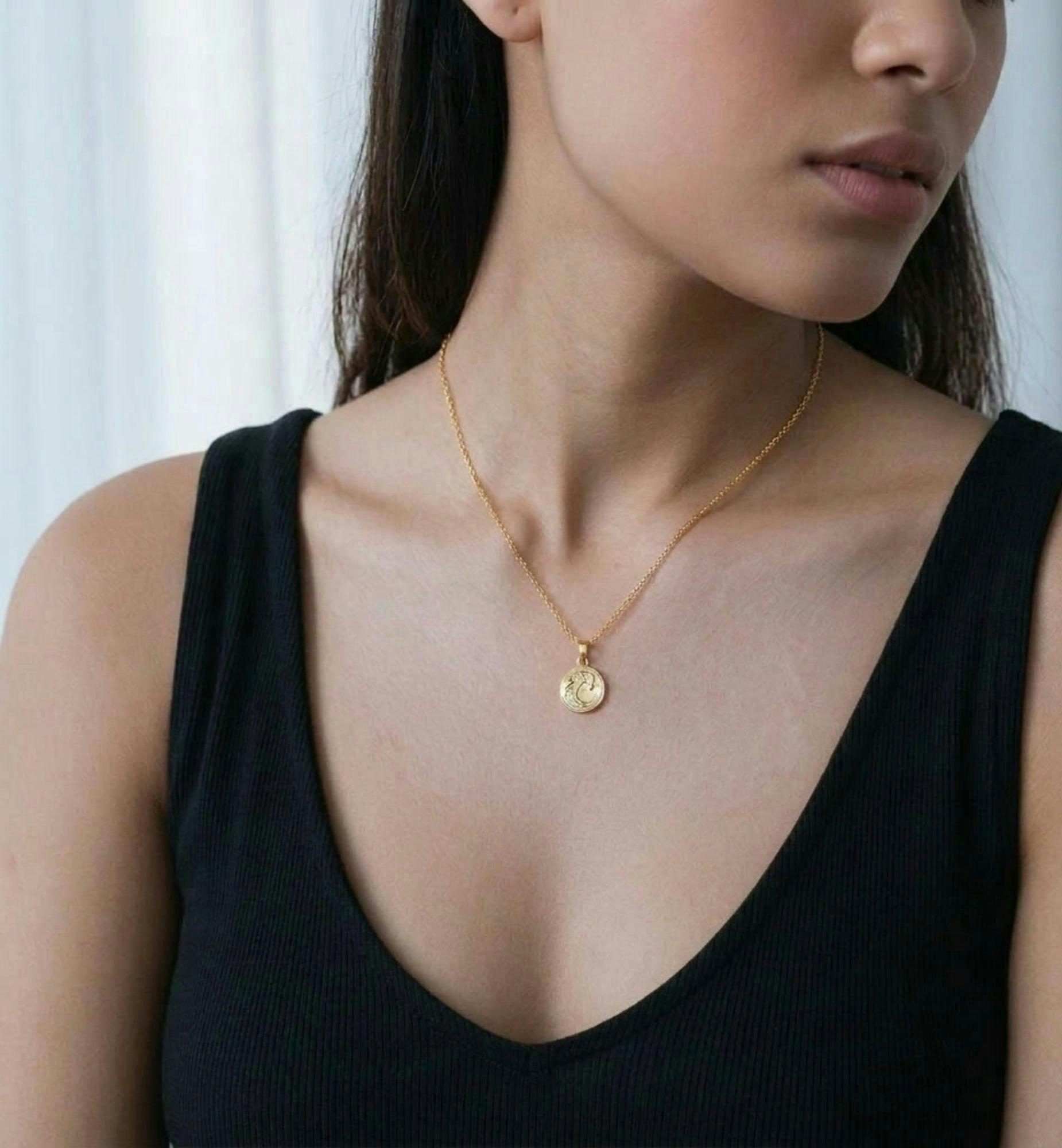 Nami Gold Wave Pendant , view 2 of 5
