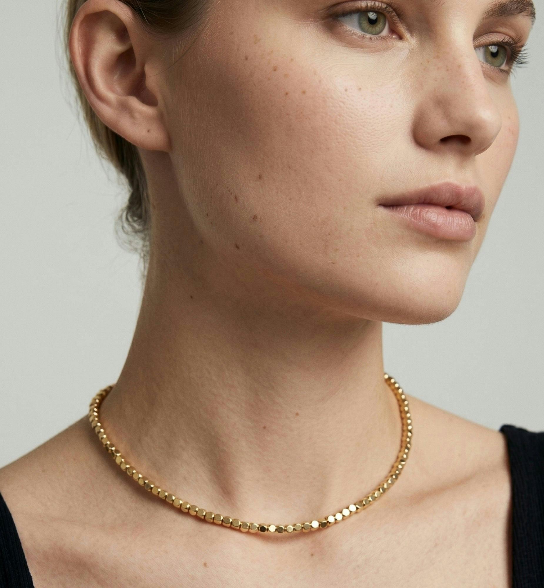 Shikaku Gold Medium Bead Necklace , view 2 of 5