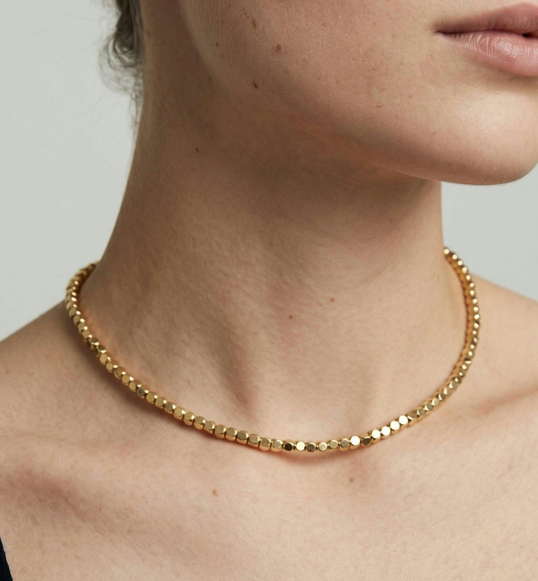 Shikaku Gold Medium Bead Necklace , view 4 of 5