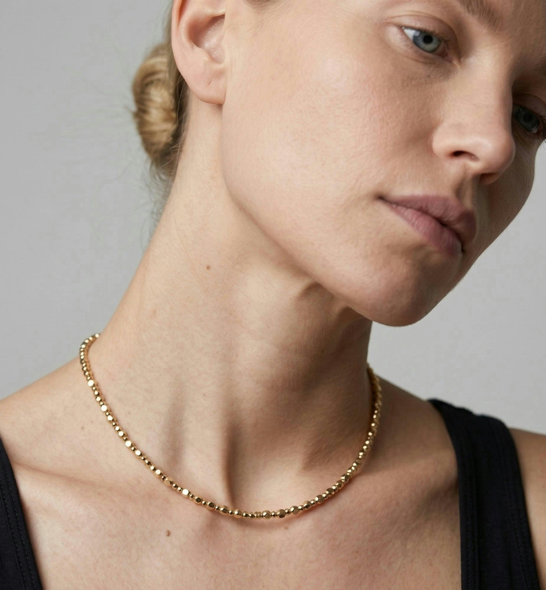 Shikaku Gold Small Bead Necklace , view 2 of 5