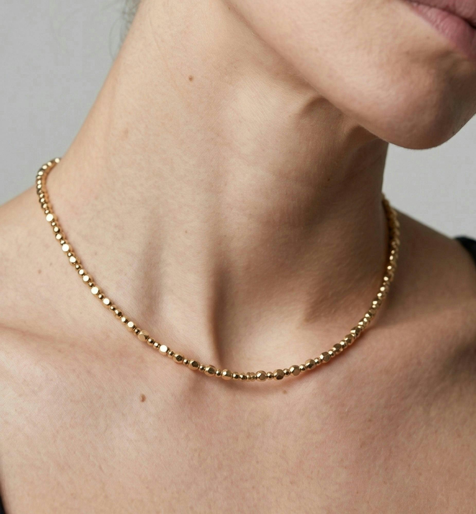 Shikaku Gold Small Bead Necklace , view 4 of 5