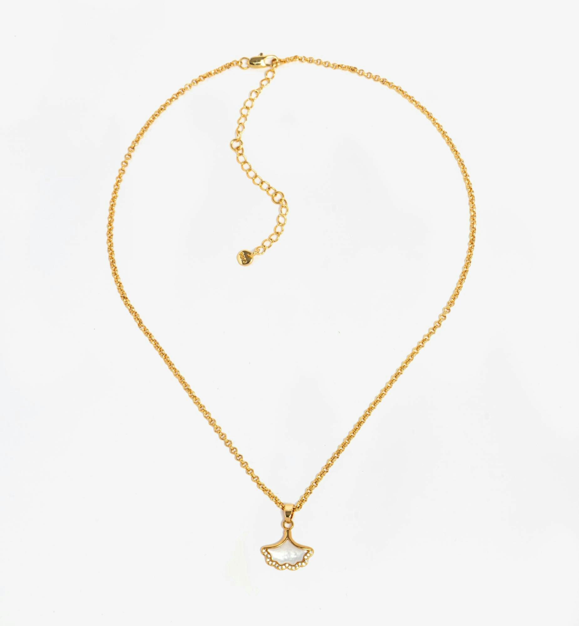Gingko Gold Pendant Necklace , view 3 of 5