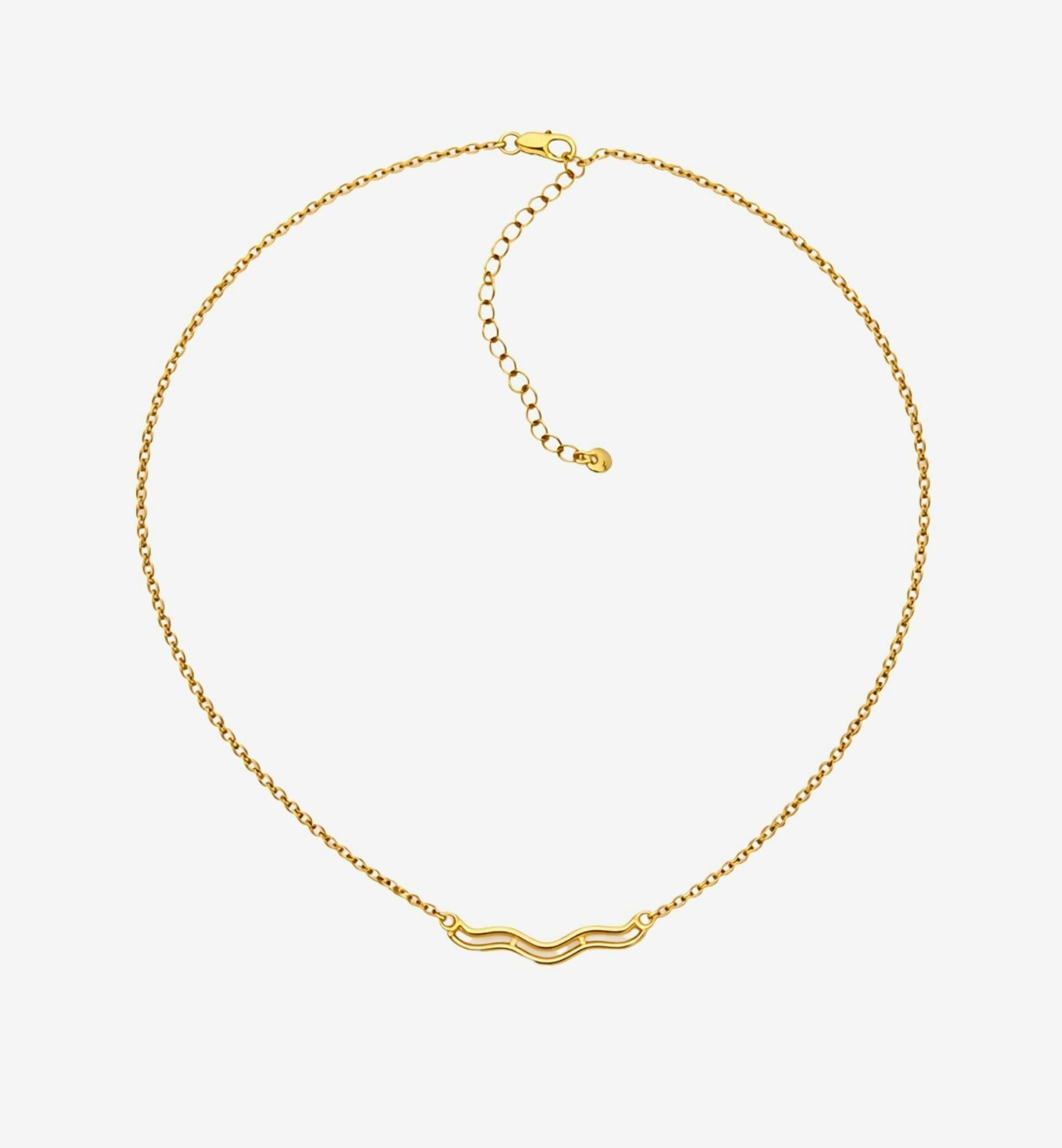 Nami Gold Wave Necklace , view 3 of 5