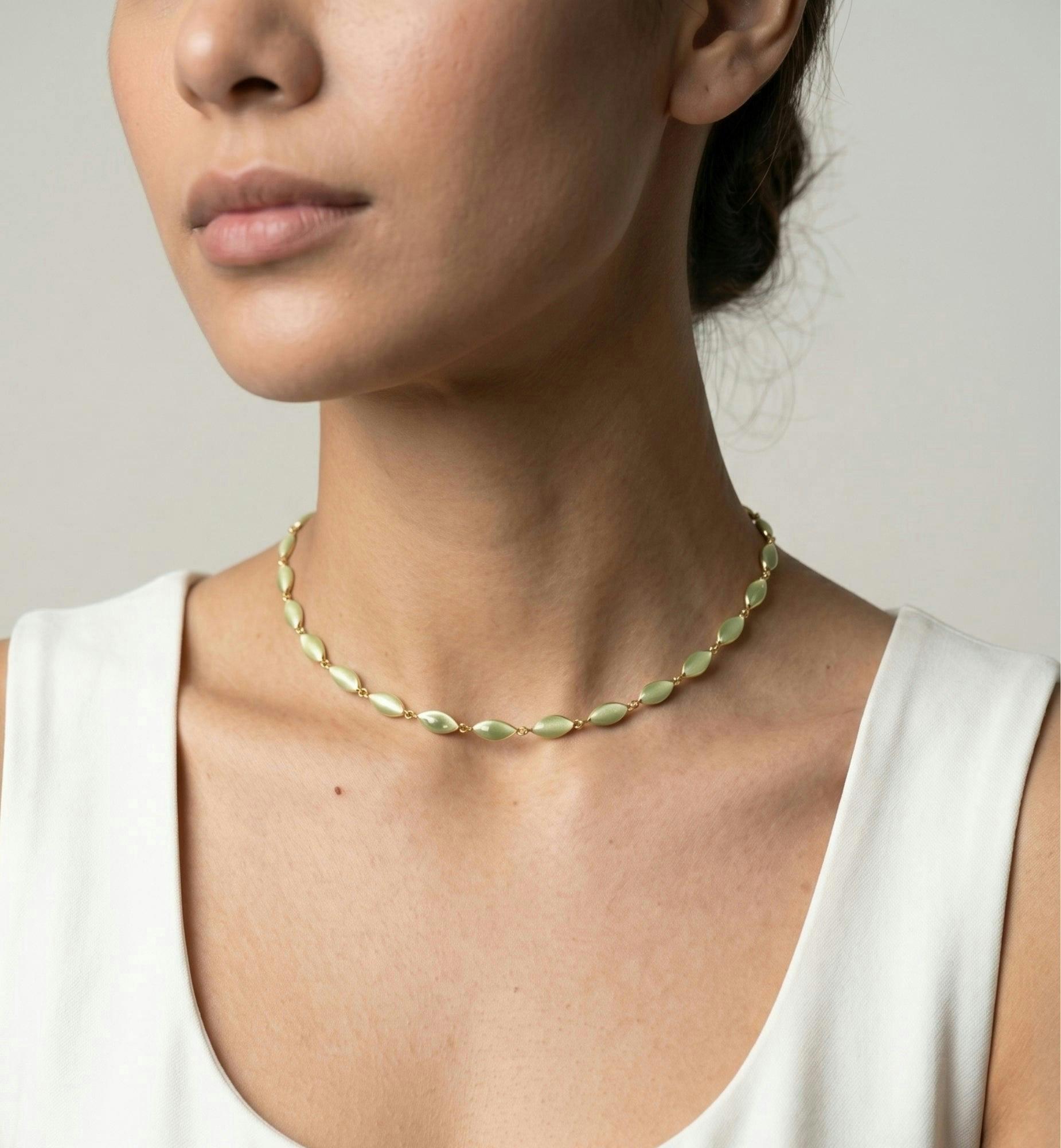 Nekomeishi Green Cats Eye Necklace , view 2 of 5