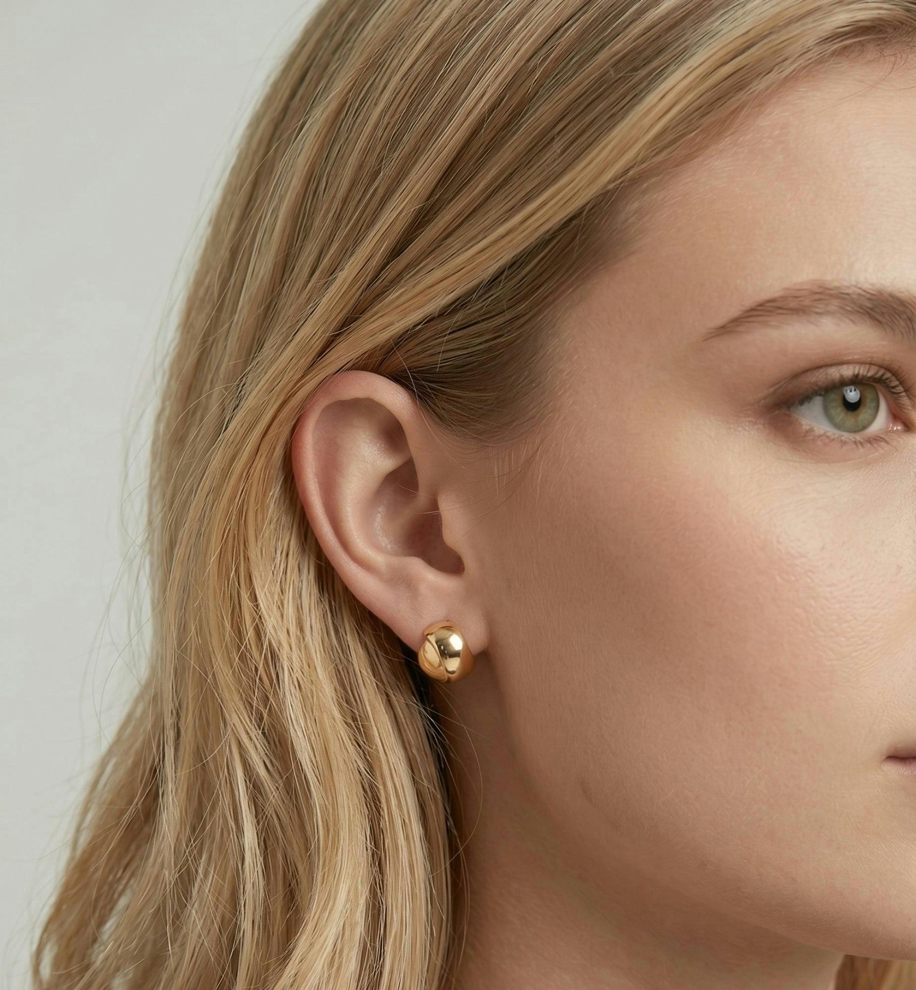 Kin Gold Knot Earrings , view 2 of 6