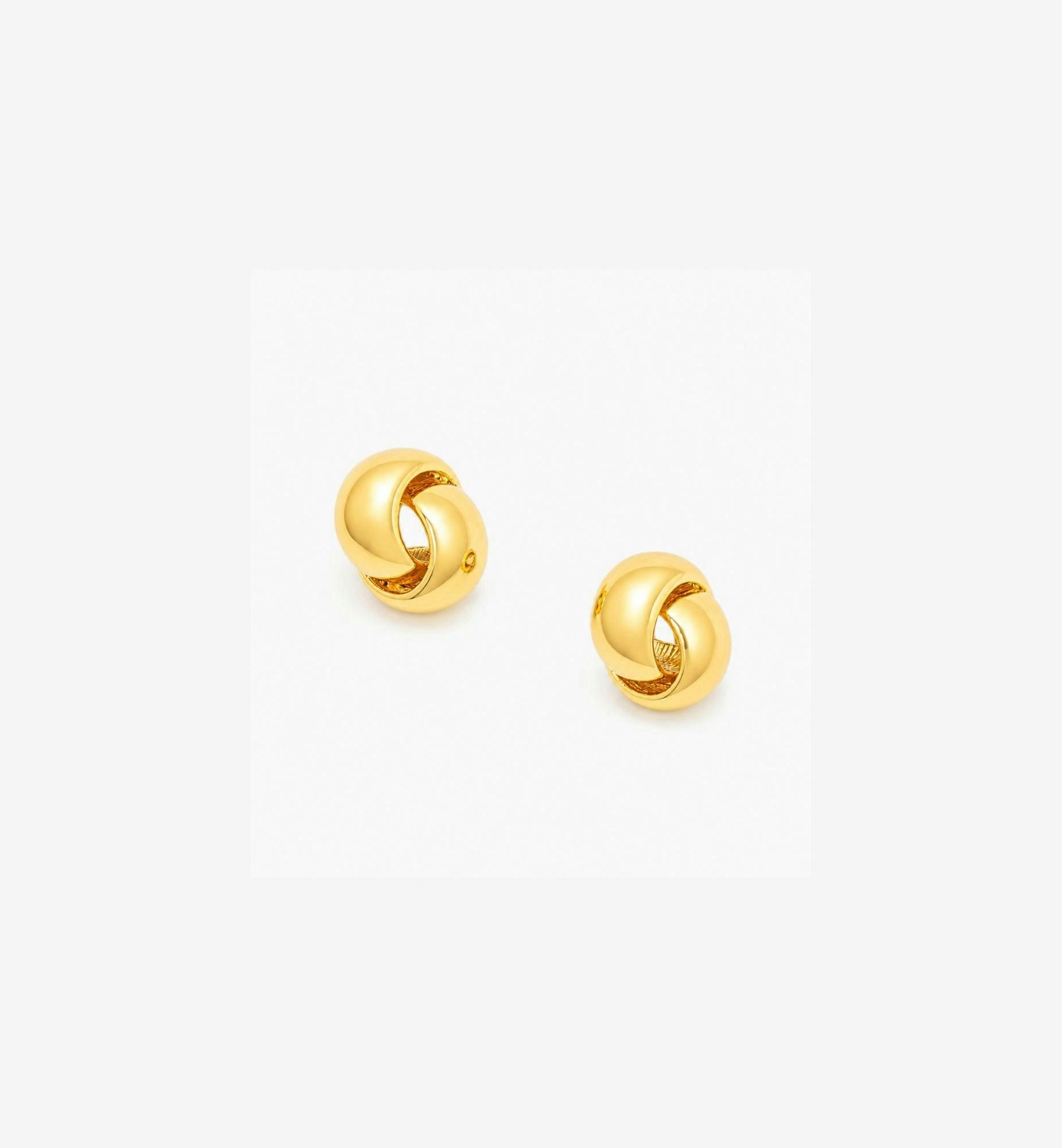 Kin Gold Knot Earrings , view 3 of 6