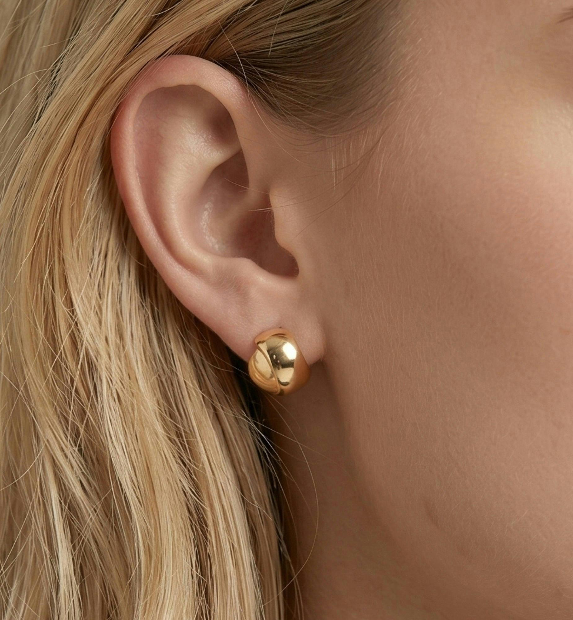 Kin Gold Knot Earrings , view 4 of 6