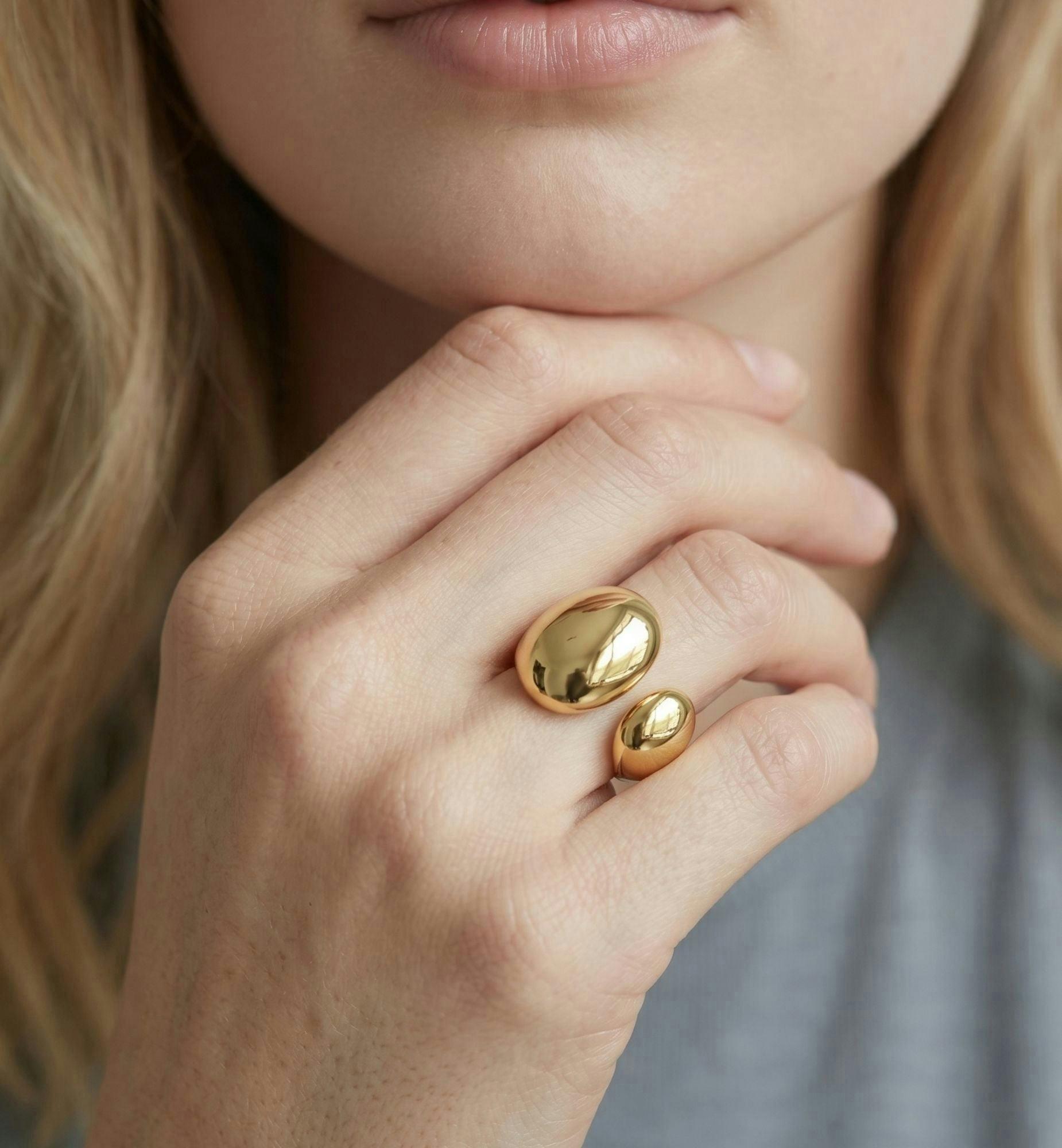Kin Gold Statement Open Ring , view 2 of 6