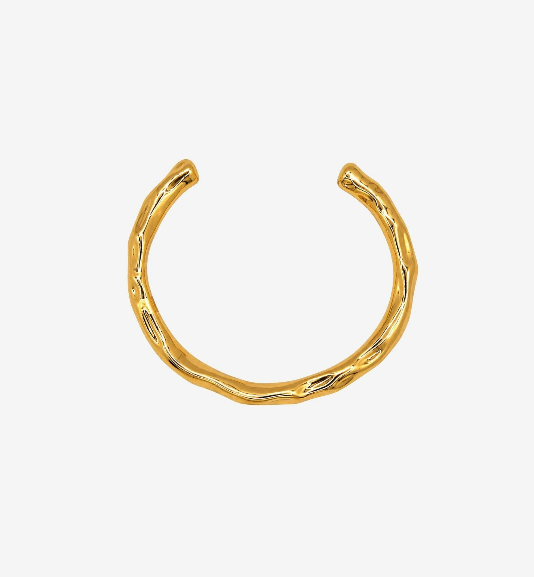 Kin Molten Gold Structured Bangle , view 3 of 6