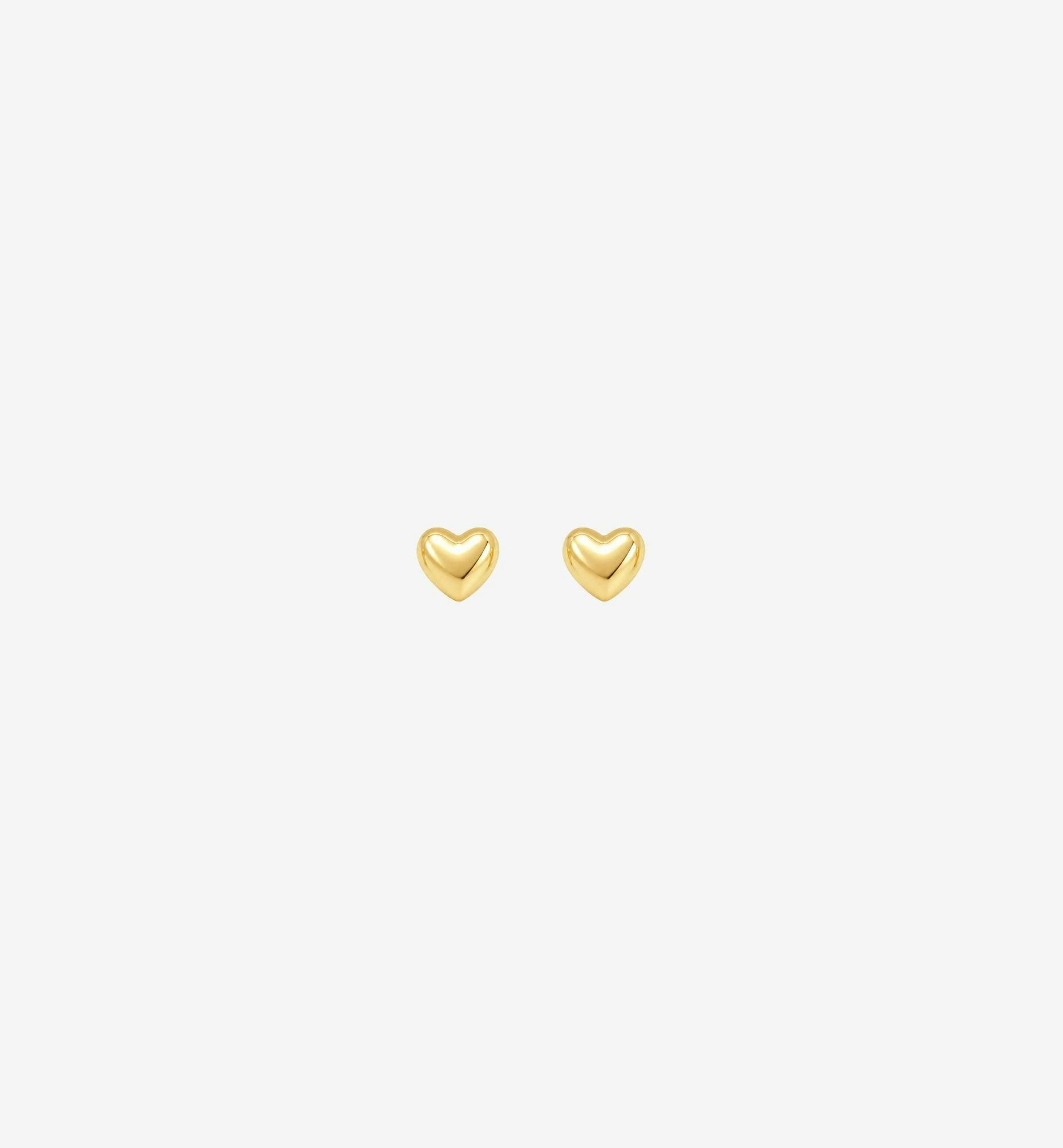 Kokoro Mini Heart Gold Stud Earrings , view 3 of 5