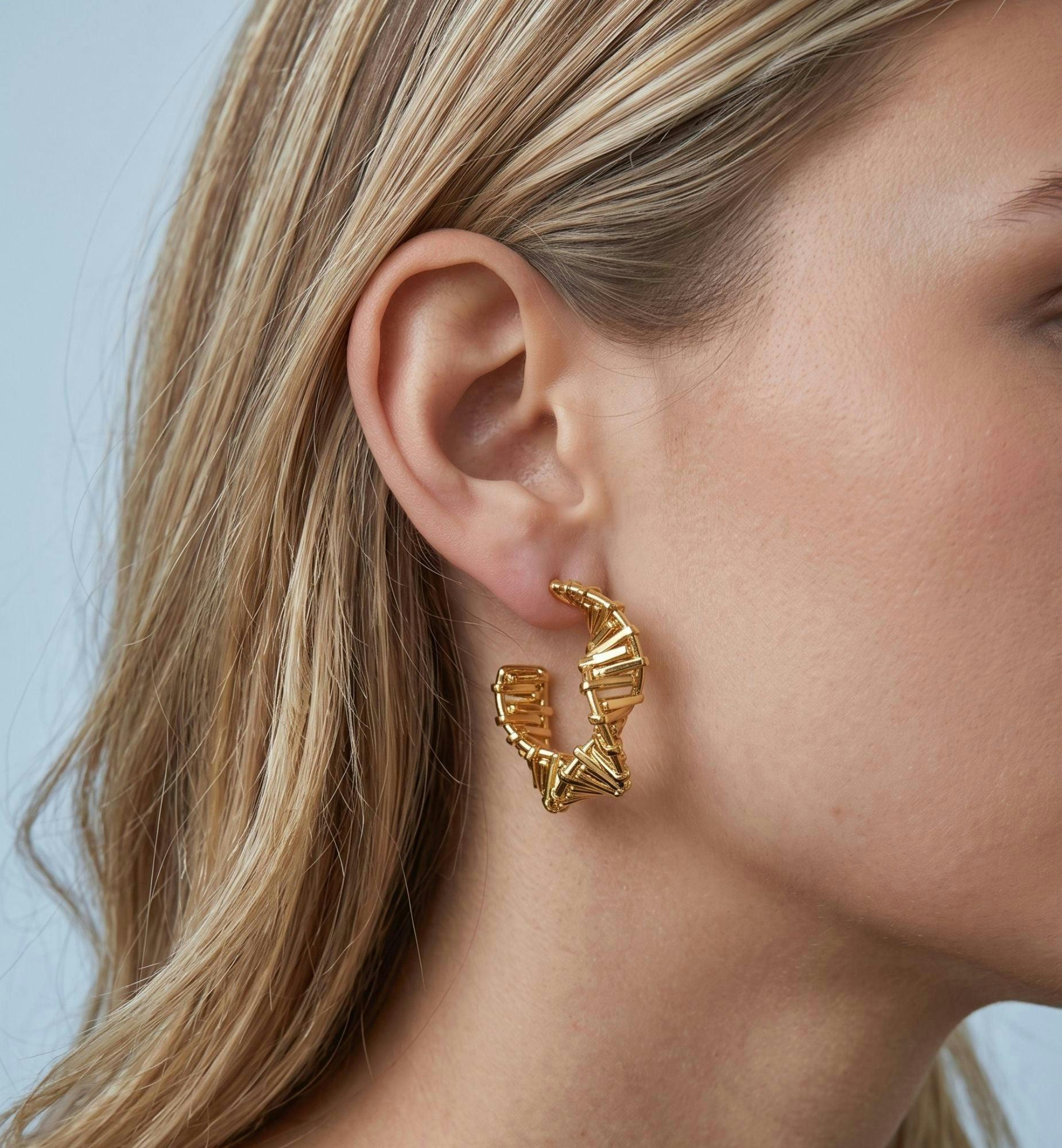 Kin Sculptural Hoop Earrings , view 2 of 6