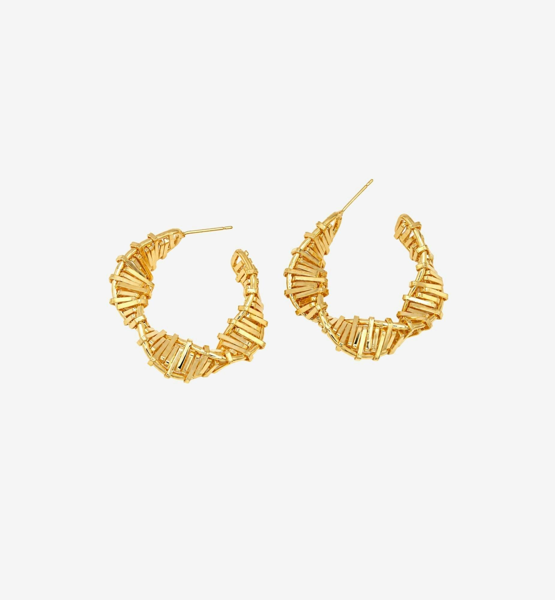 Kin Sculptural Hoop Earrings , view 3 of 6