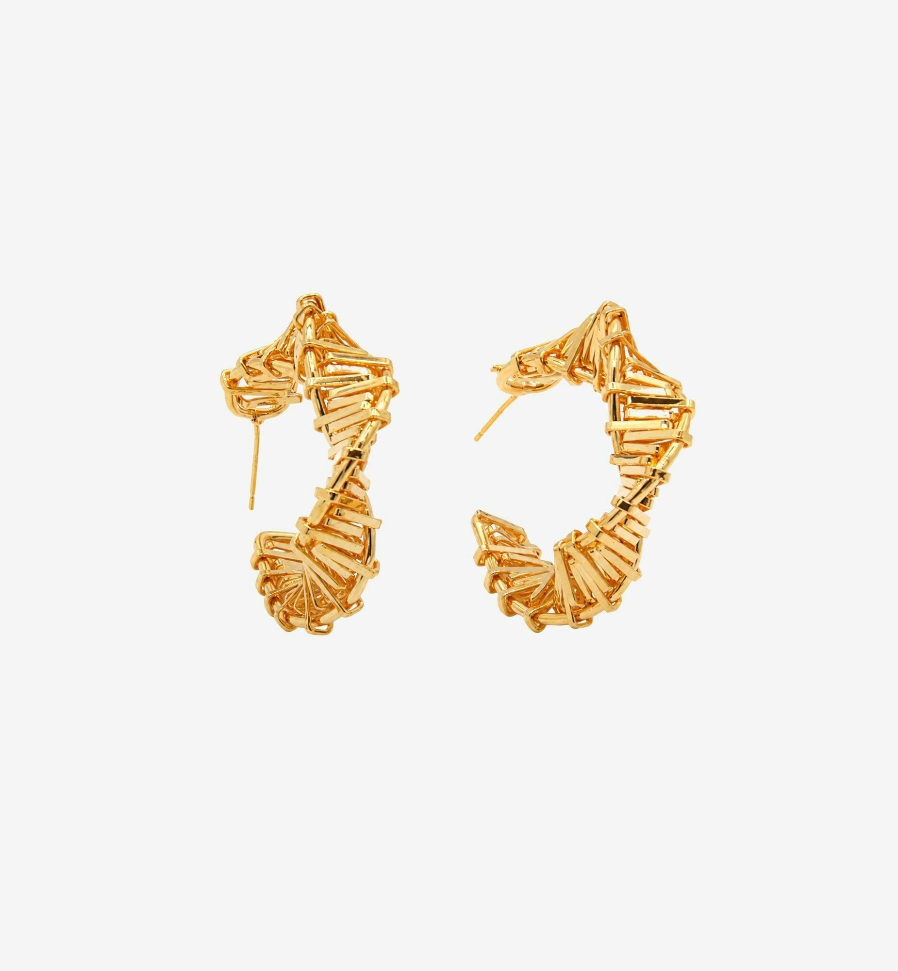 Kin Sculptural Hoop Earrings , view 5 of 6