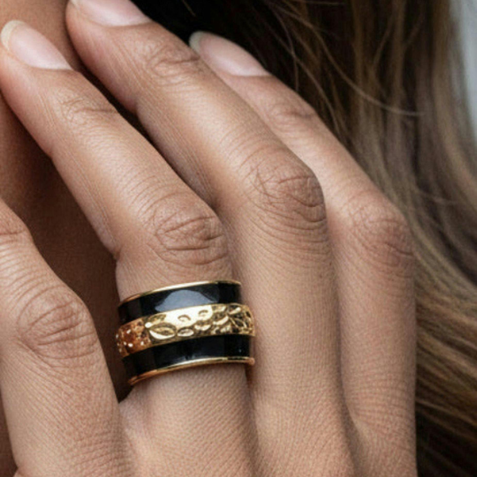 Kin Black and Gold Ring , view 3 of 4