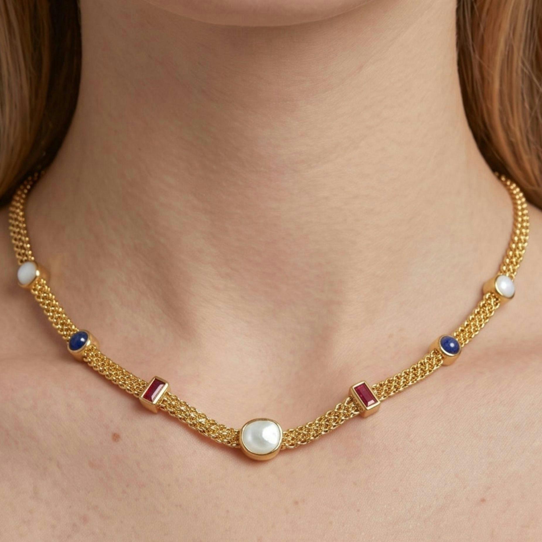 Enso Mixed Semi Precious Necklace , view 3 of 4