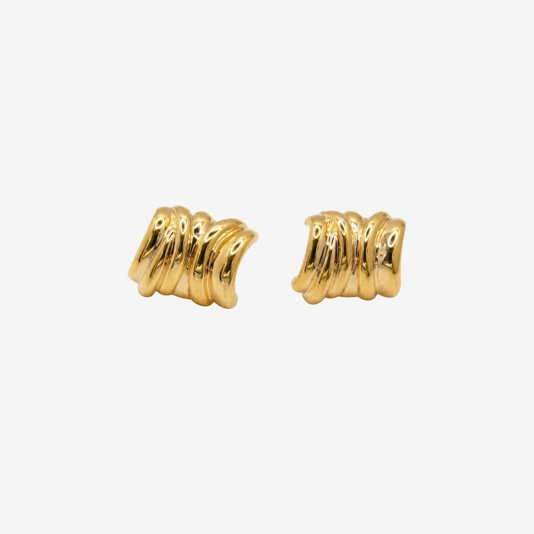Kin Molten Structured Stud Earrings , view 3 of 5
