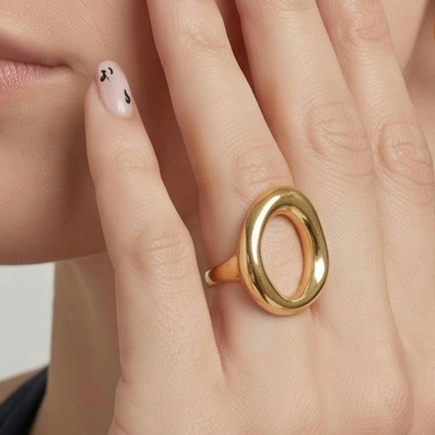 Enso Gold Open Circle Ring , view 4 of 6