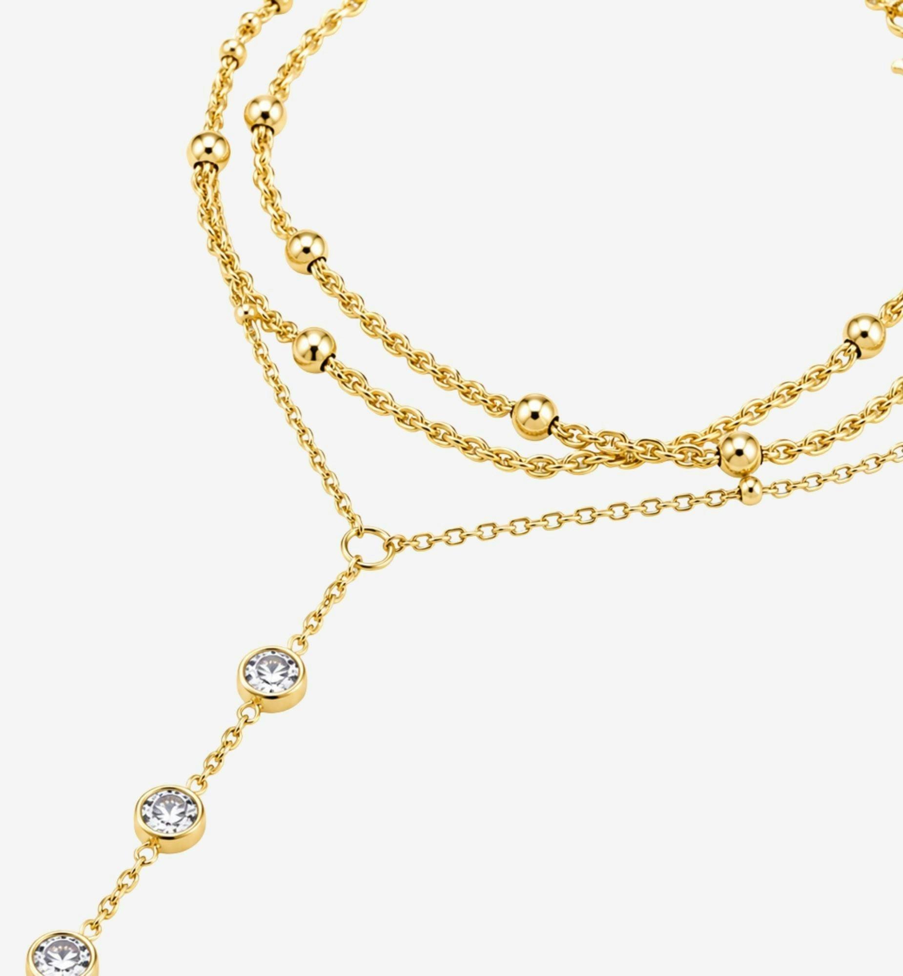 Enso Gold and Stone Hand Chain , view 3 of 5