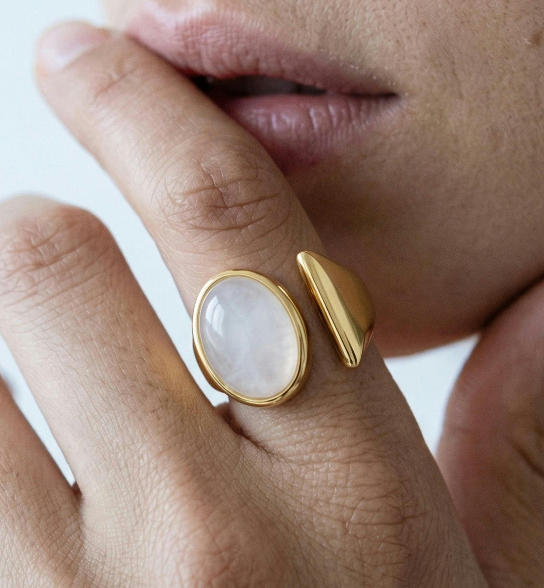 Enso Moonstone Wraparound Ring , view 4 of 6