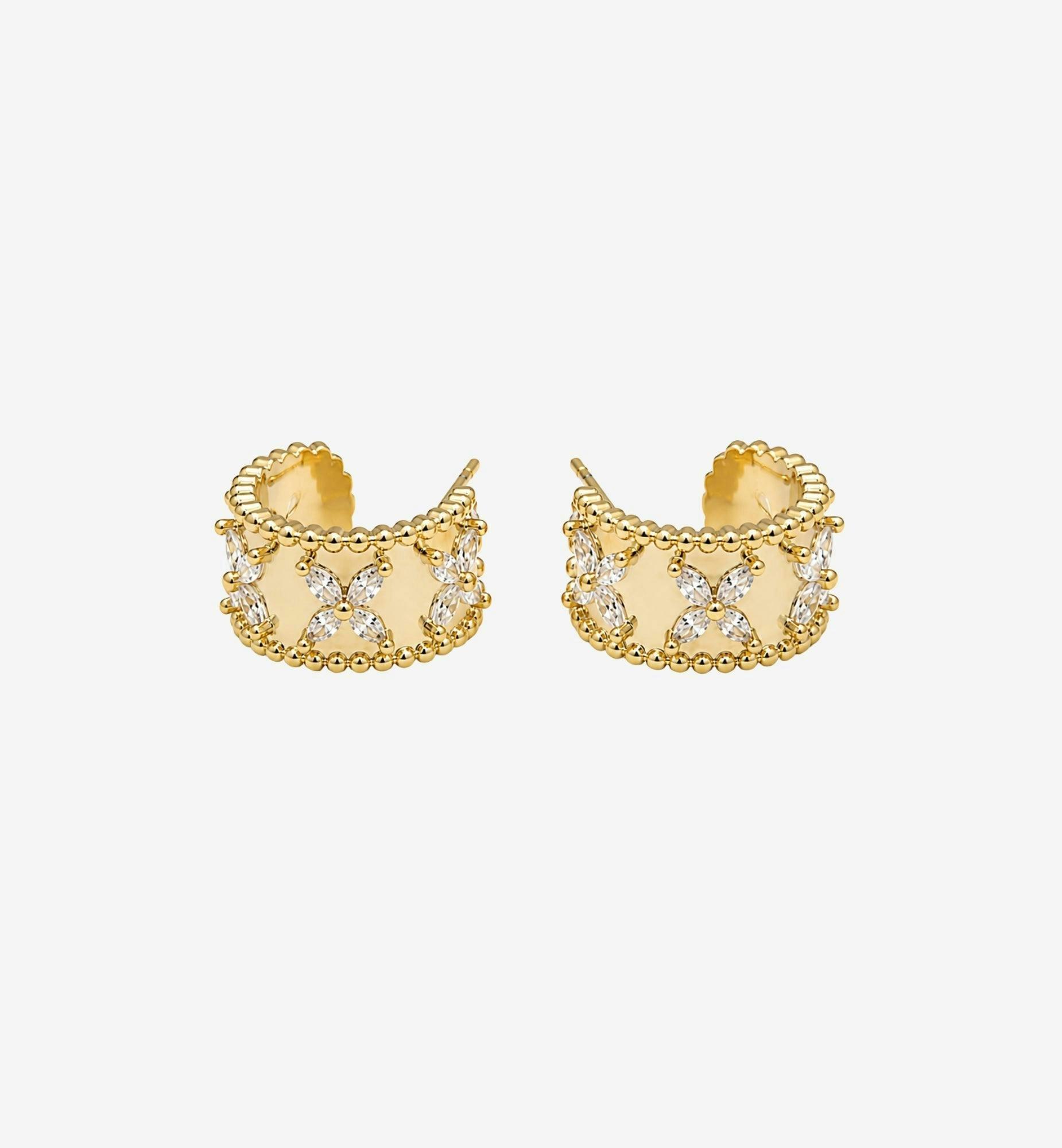 Kinmokusei Floral Beaded Hoop Earrings , view 3 of 5