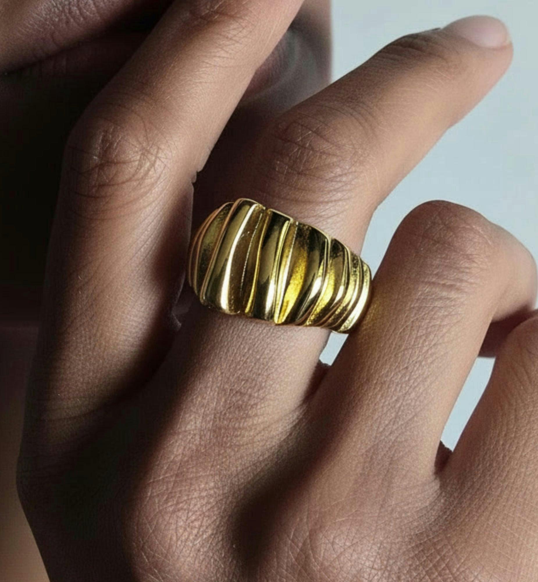 Kin Draped Gold Ring , view 4 of 5