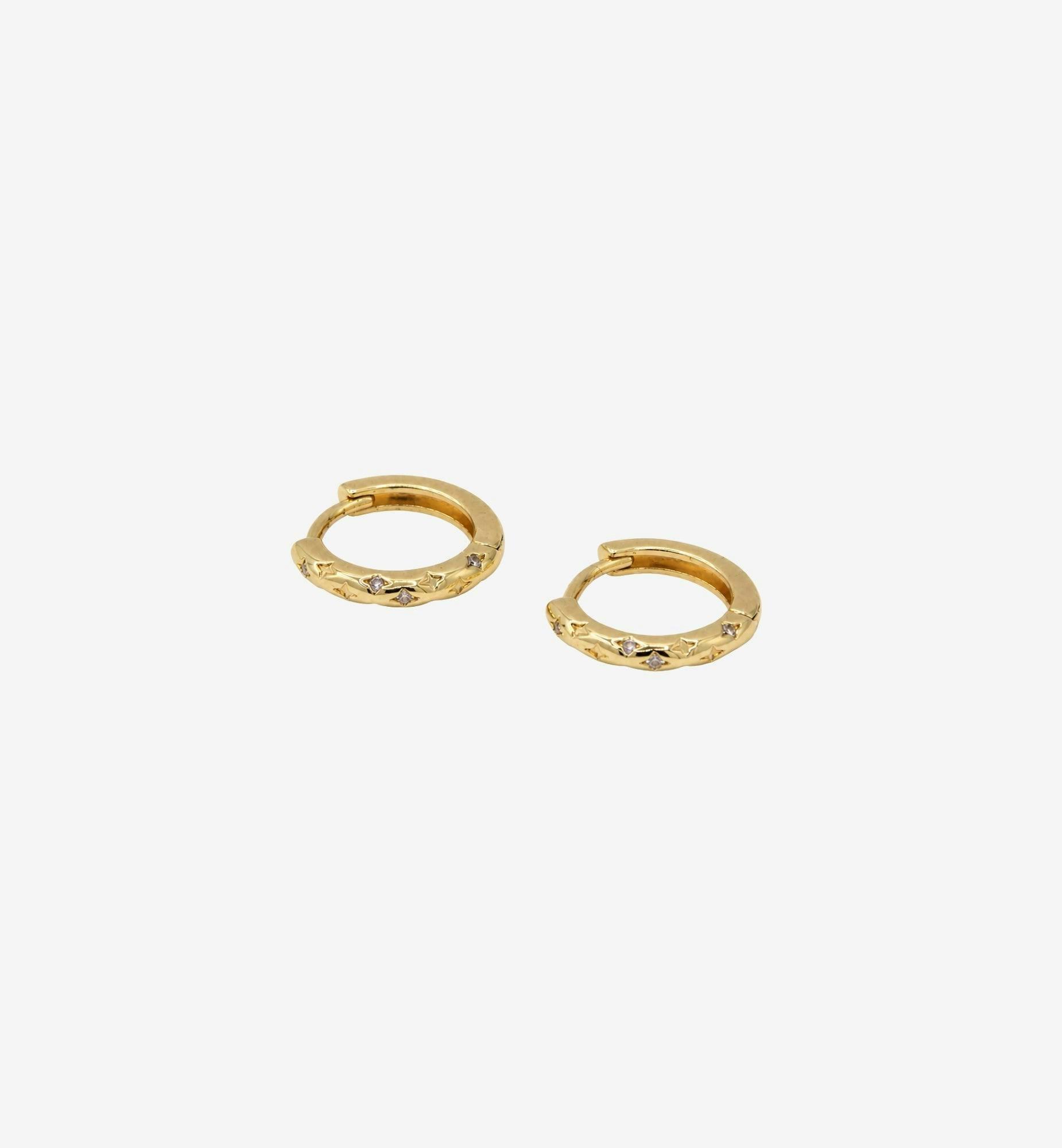 Kin Stone Huggie Hoop Earrings , view 3 of 5