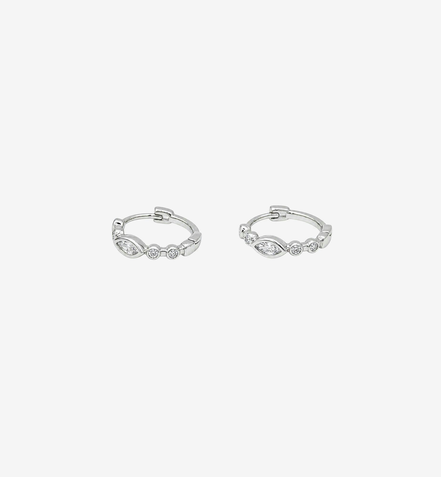 Enso Stone Huggie Hoop Earrings , view 3 of 5