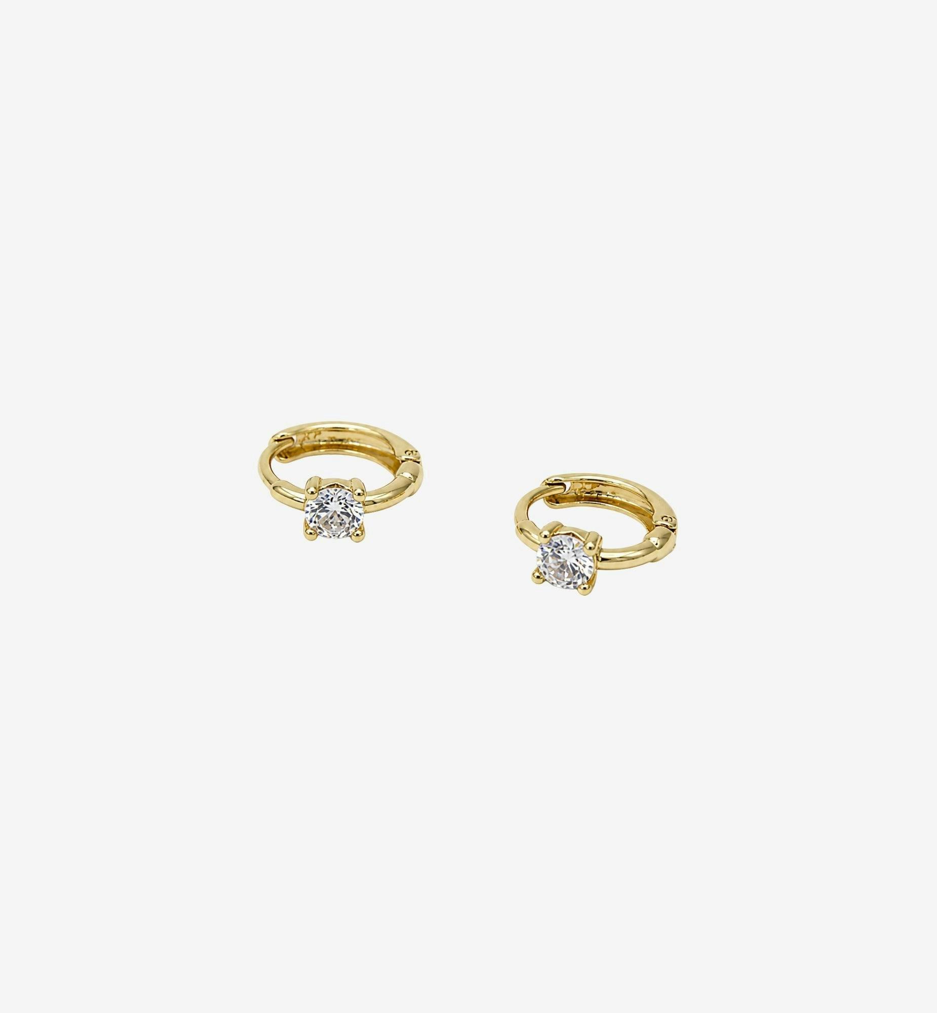 Shikaku Stone Huggie Hoop Earrings , view 3 of 5