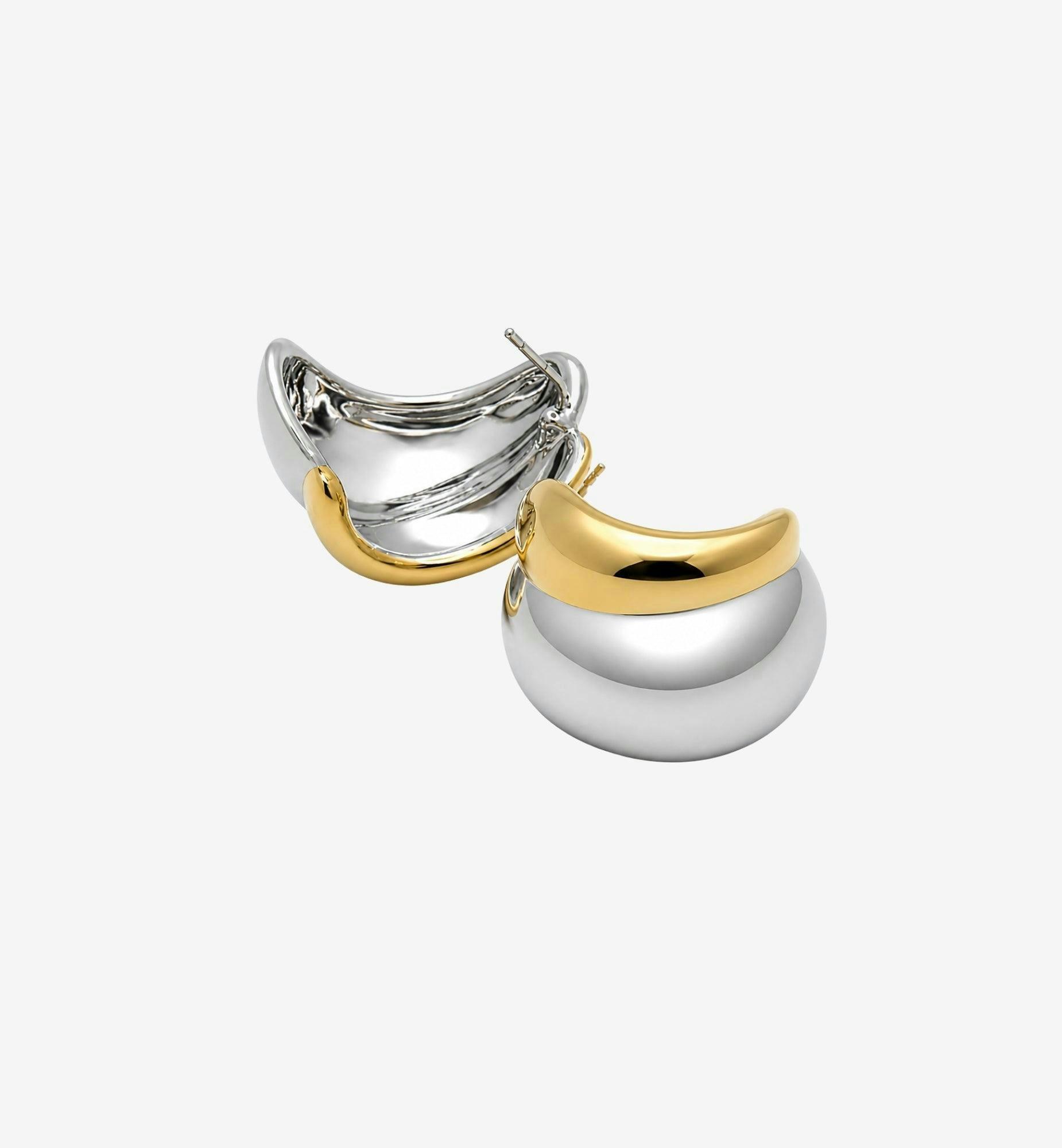 Nami Mixed Metals Oversized Stud Earrings , view 3 of 5