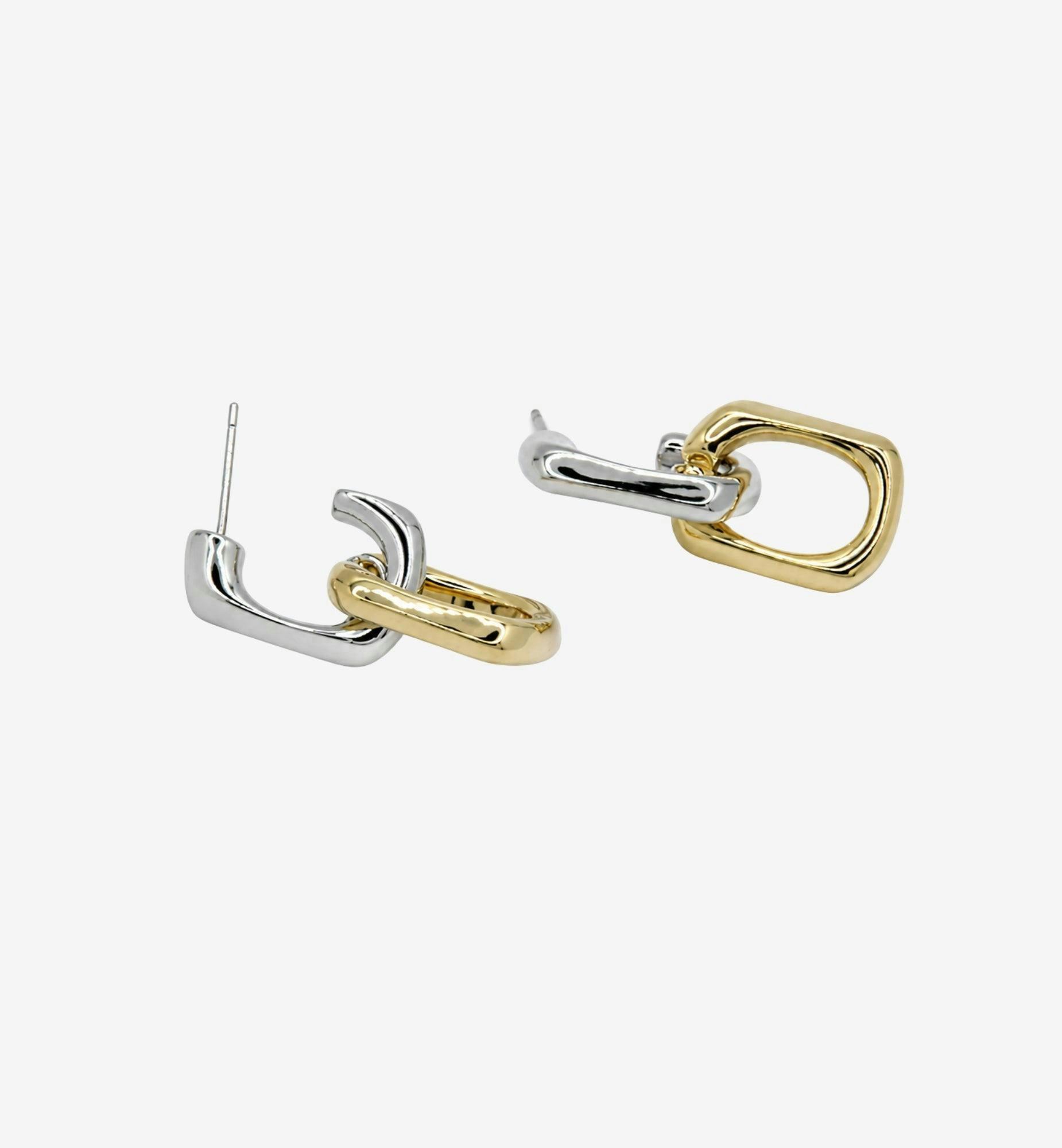 Shikaku Mixed Metals Chain Link Drop Earrings , view 3 of 6