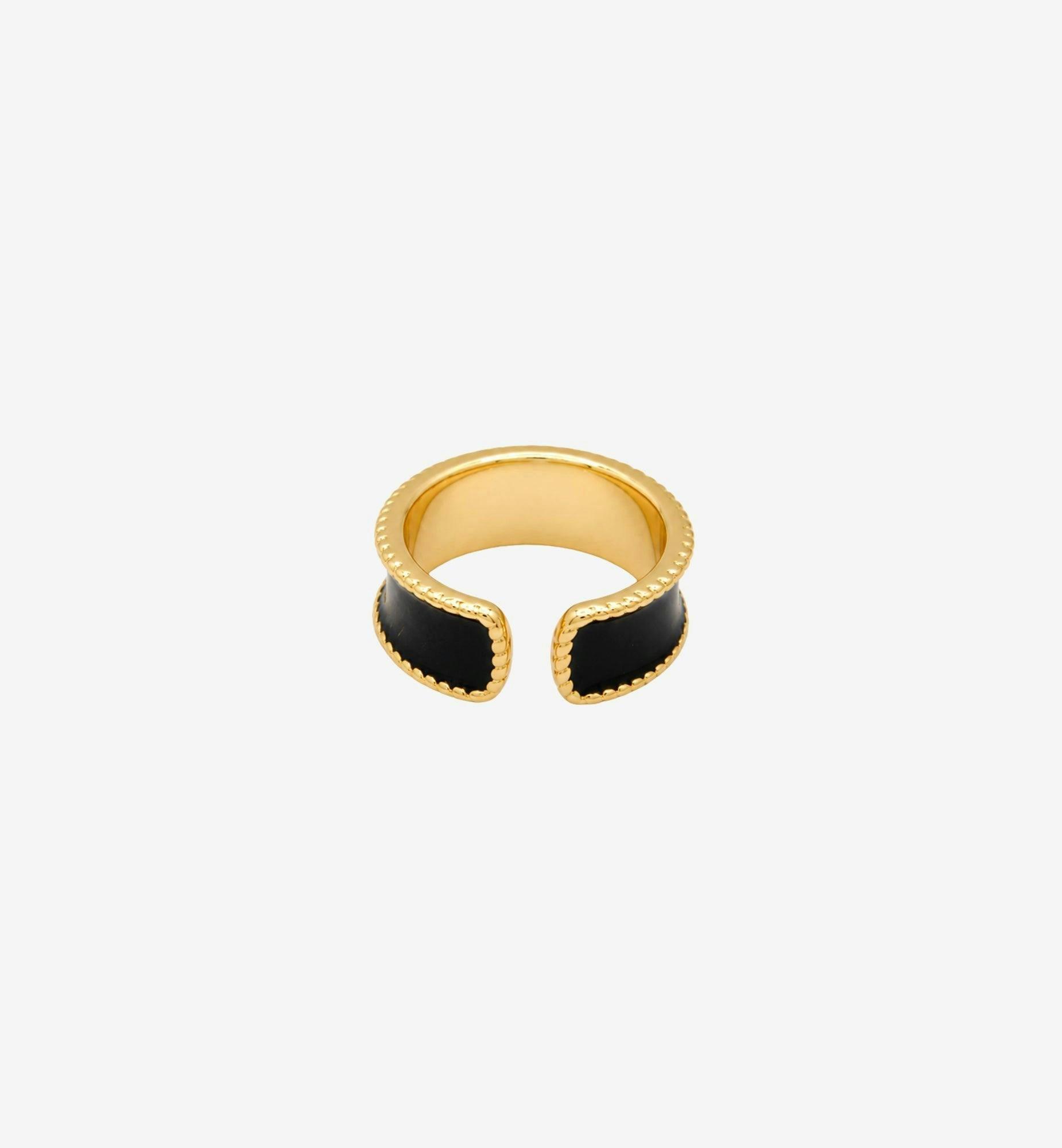 Kin Black and Gold Shell Ring , view 5 of 6