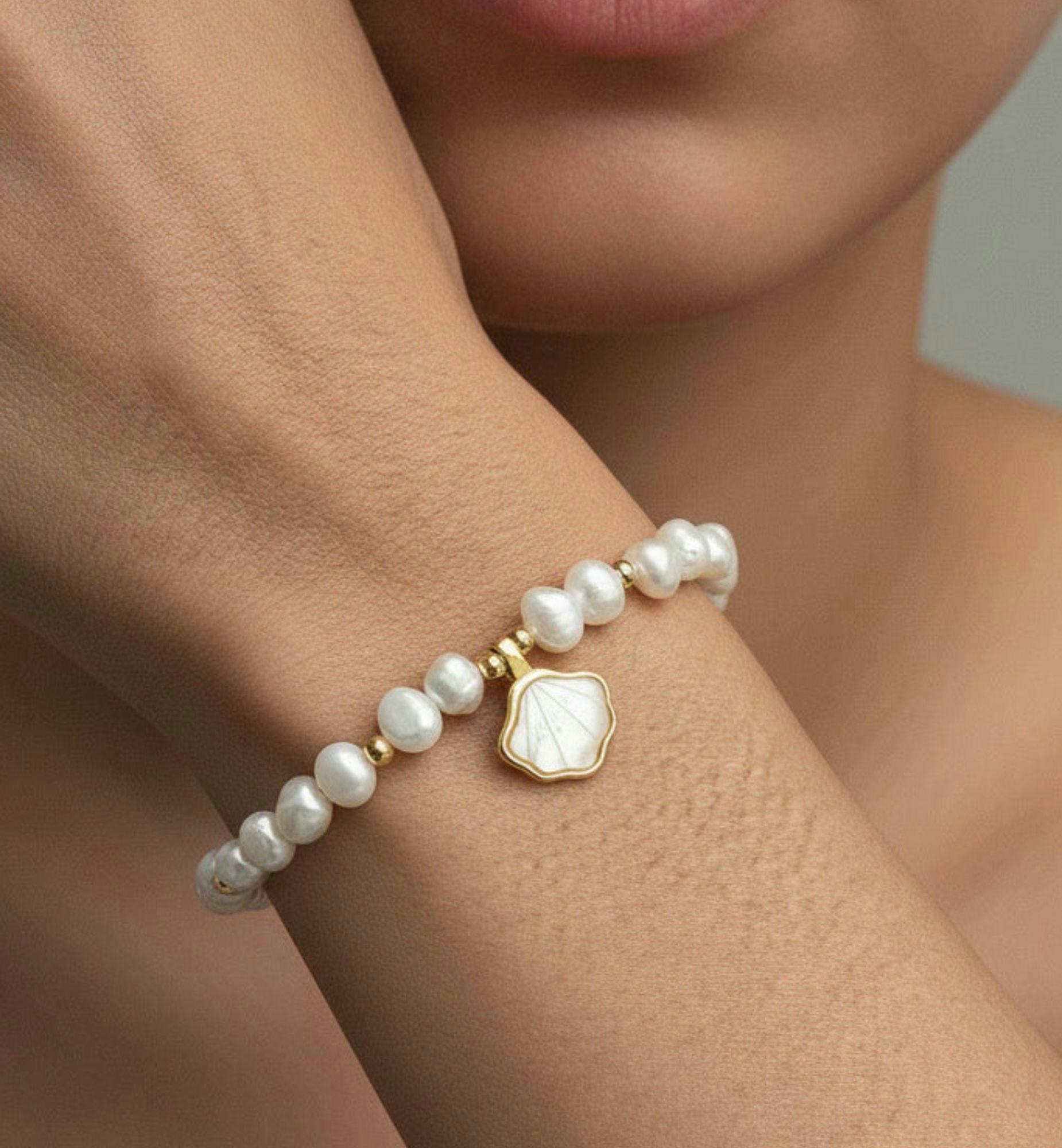 Shinju Pearl and Shell Bracelet , view 2 of 4