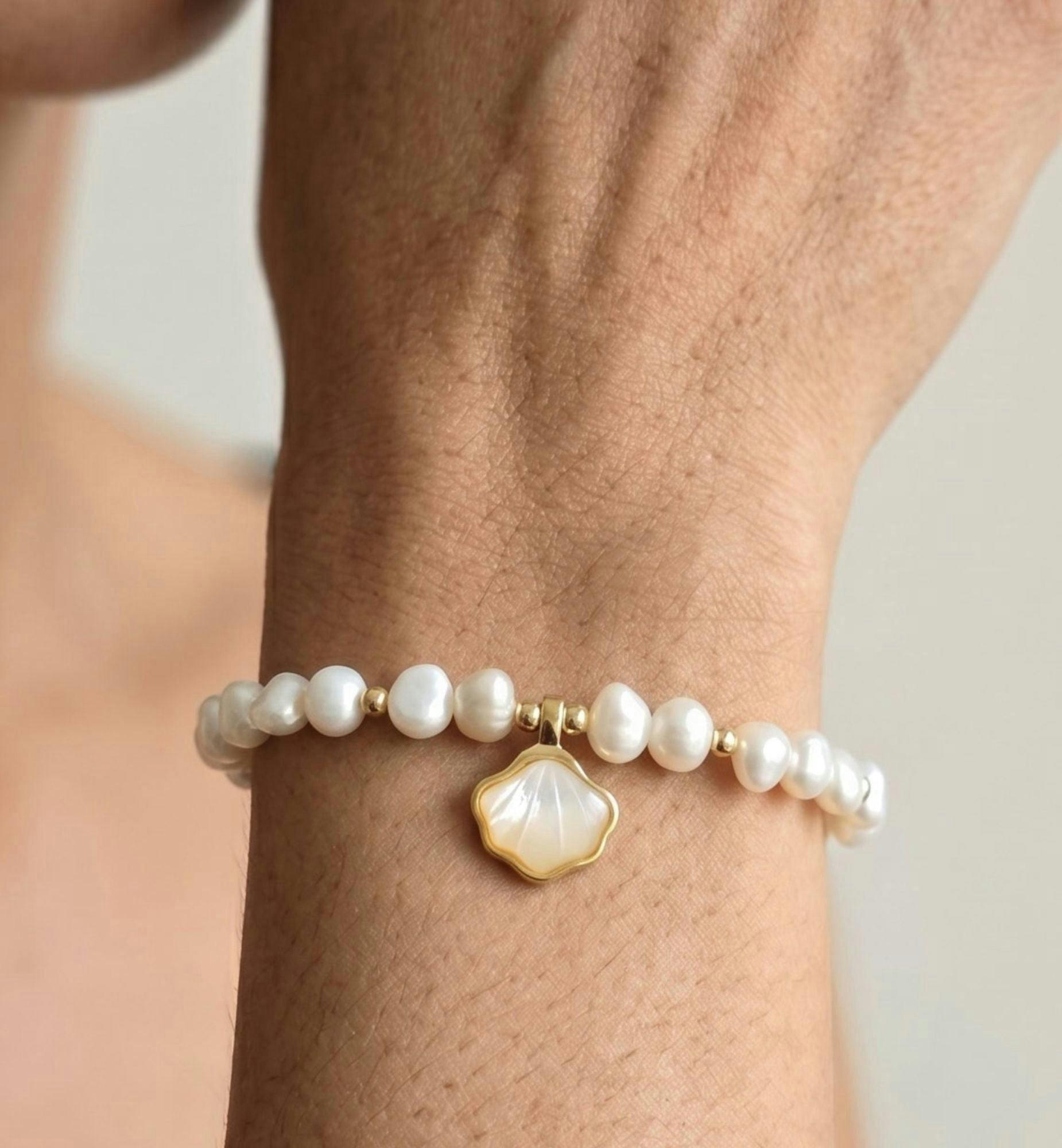Shinju Pearl and Shell Bracelet , view 3 of 4