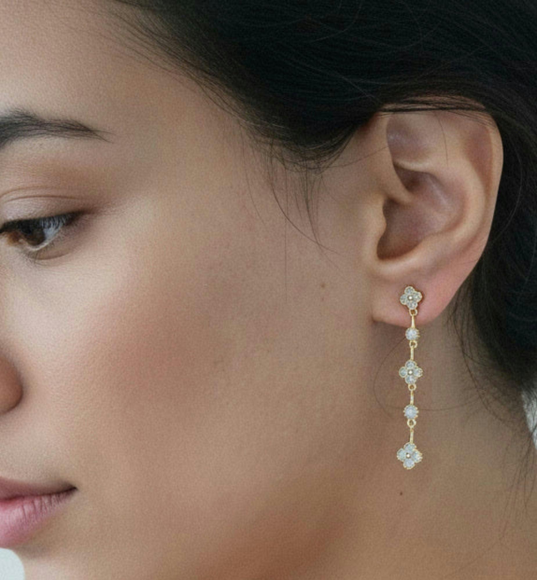 Kinmokusei Rose White Drop Earrings , view 2 of 4