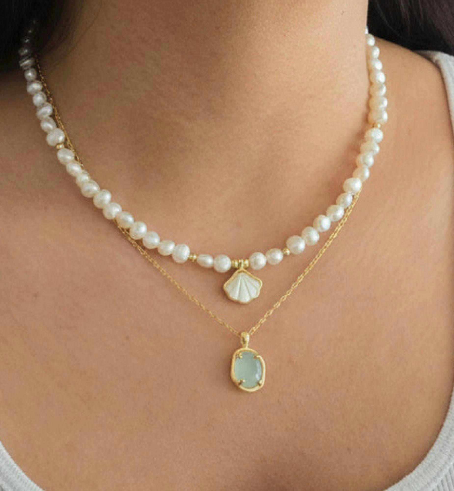 Enso Aqua Stone Necklace , view 4 of 5
