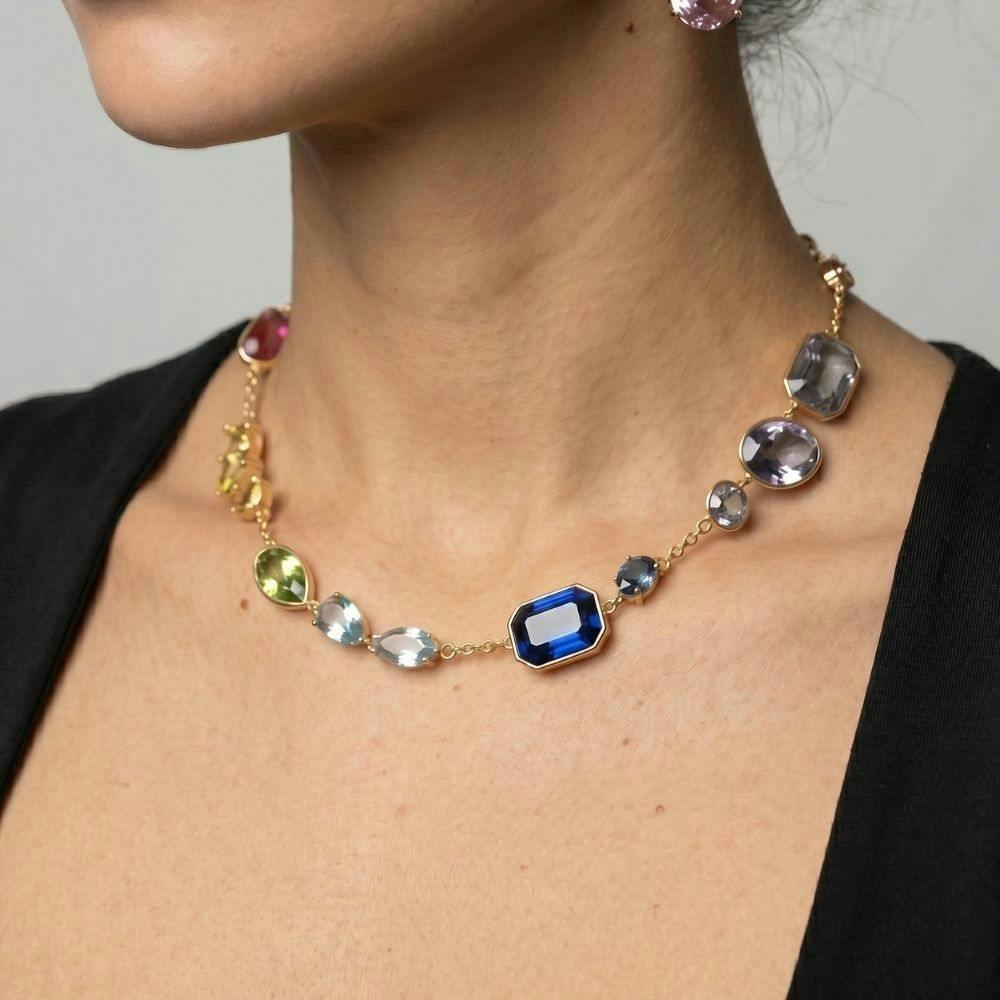 Hanabi Mixed Stone Necklace , view 2 of 5